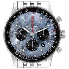 Breitling Navitimer 01 Blaue Stahl-Herrenuhr AB0121 mit Perlmutt-Zifferblatt