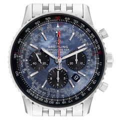 Breitling Navitimer 01 Blaue Perlmutt Stahl Herrenuhr AB0121 Box Card