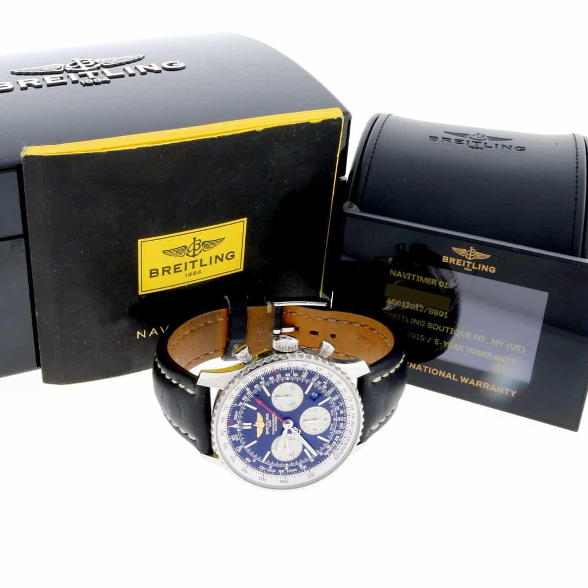 Breitling Navitimer 01 Chronograph Black Dial Automatic Watch For Sale 4