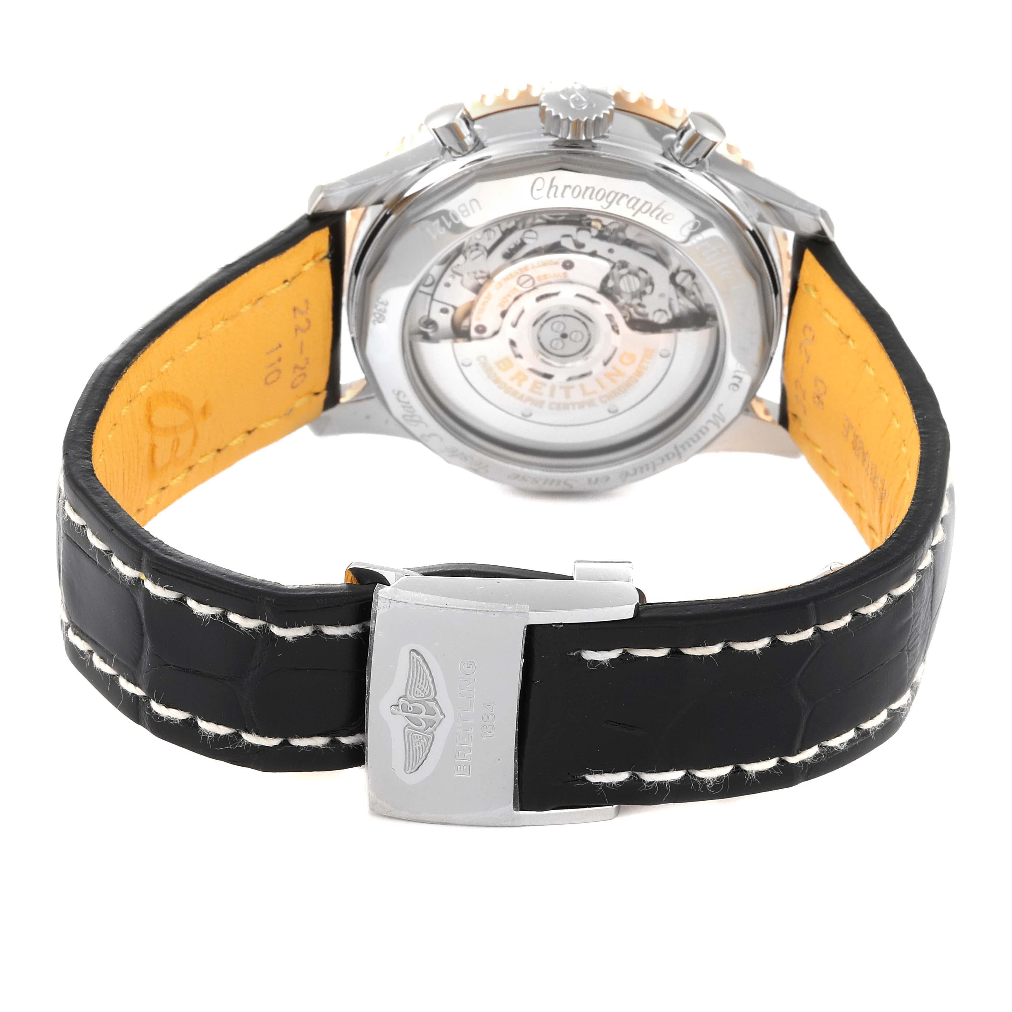 Breitling Navitimer 01 Grey Dial Steel Rose Gold Mens Watch UB0121 Unworn For Sale 1