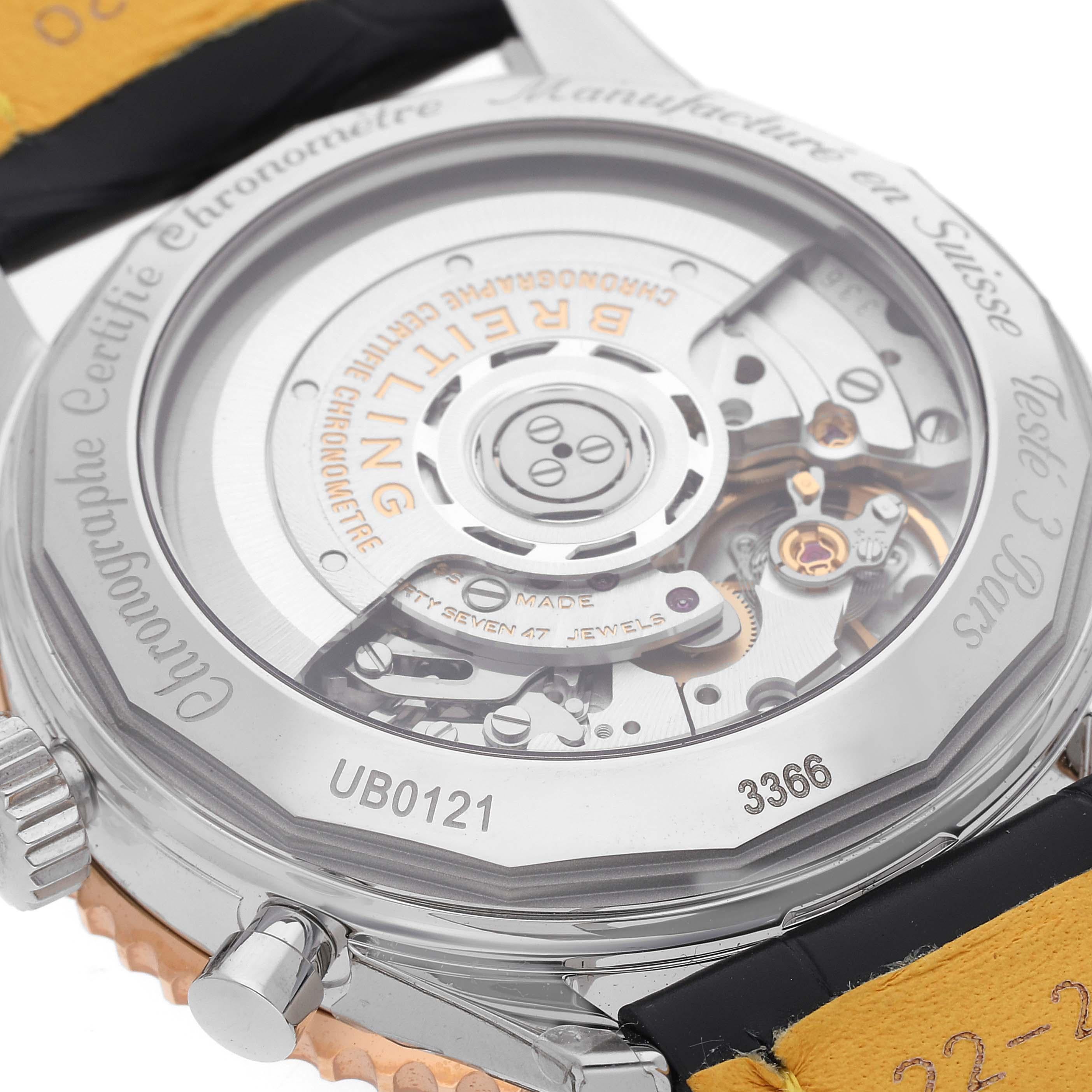 Breitling Navitimer 01 Grey Dial Steel Rose Gold Mens Watch UB0121 Unworn For Sale 2