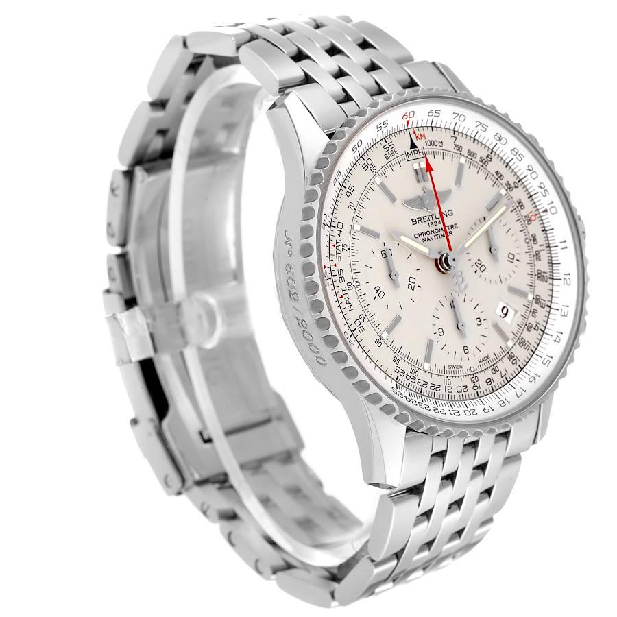 Breitling Navitimer 01 Limited Edition Silver Dial Steel Mens Watch AB0123 In Excellent Condition In Atlanta, GA