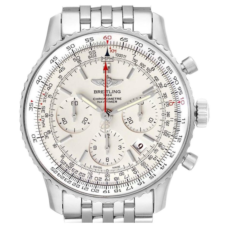 Breitling Navitimer 01 Limited Edition Silver Dial Steel Mens Watch AB0123  For Sale at 1stDibs