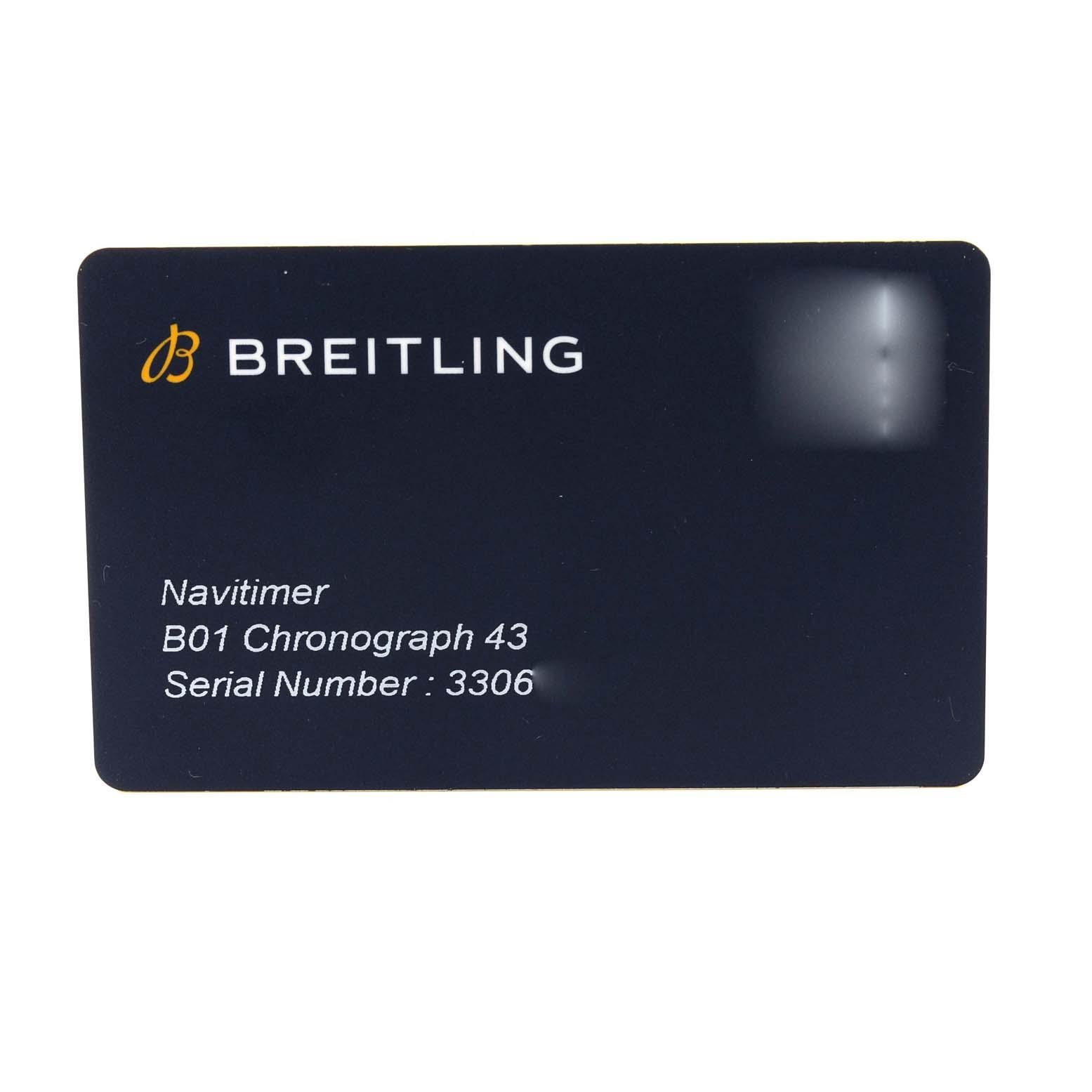Breitling Navitimer 01 Limited Edition Steel Mens Watch AB0121 Box Card For Sale 4