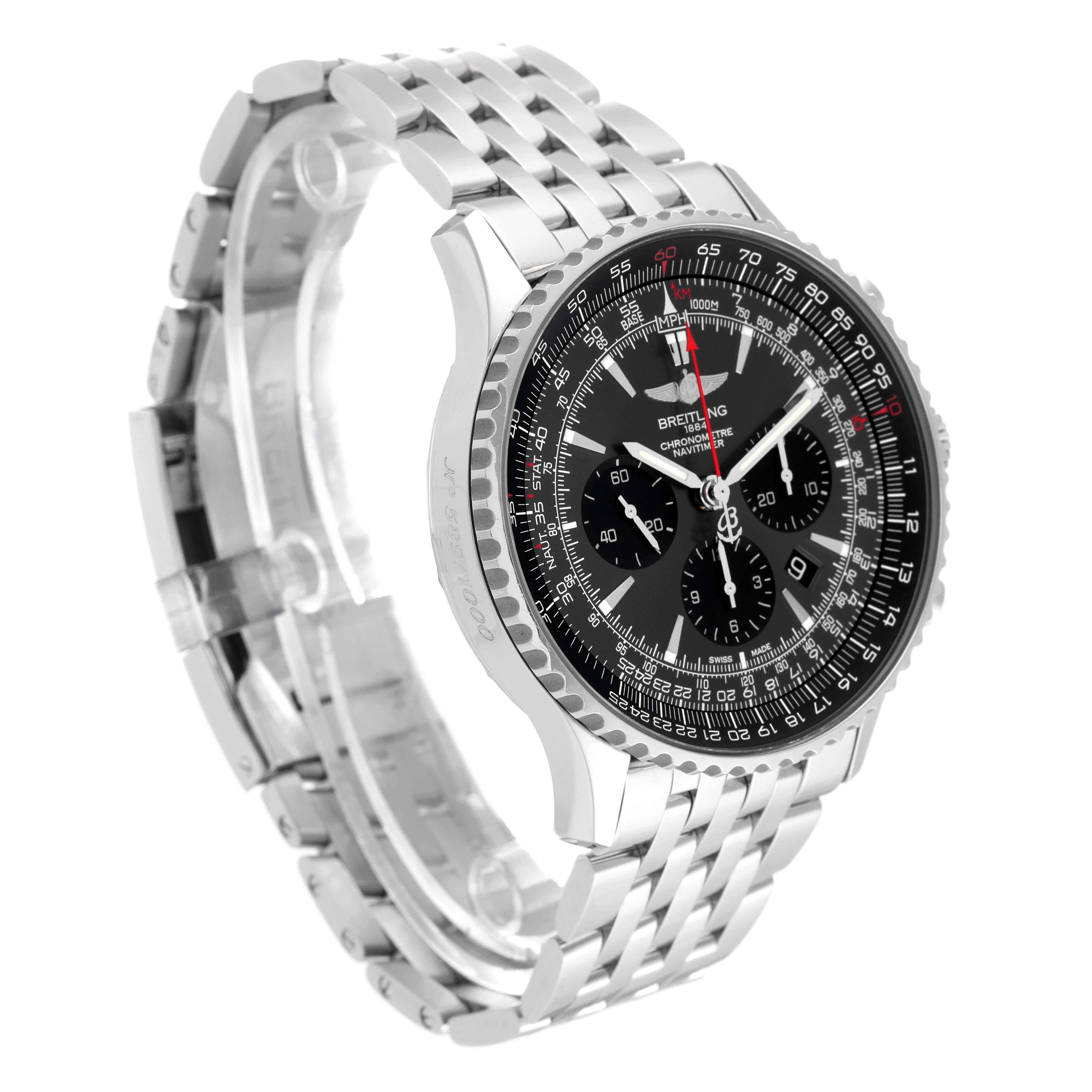 Breitling Navitimer 01 Limited Edition Steel Mens Watch AB0127 Box Card Pour hommes 