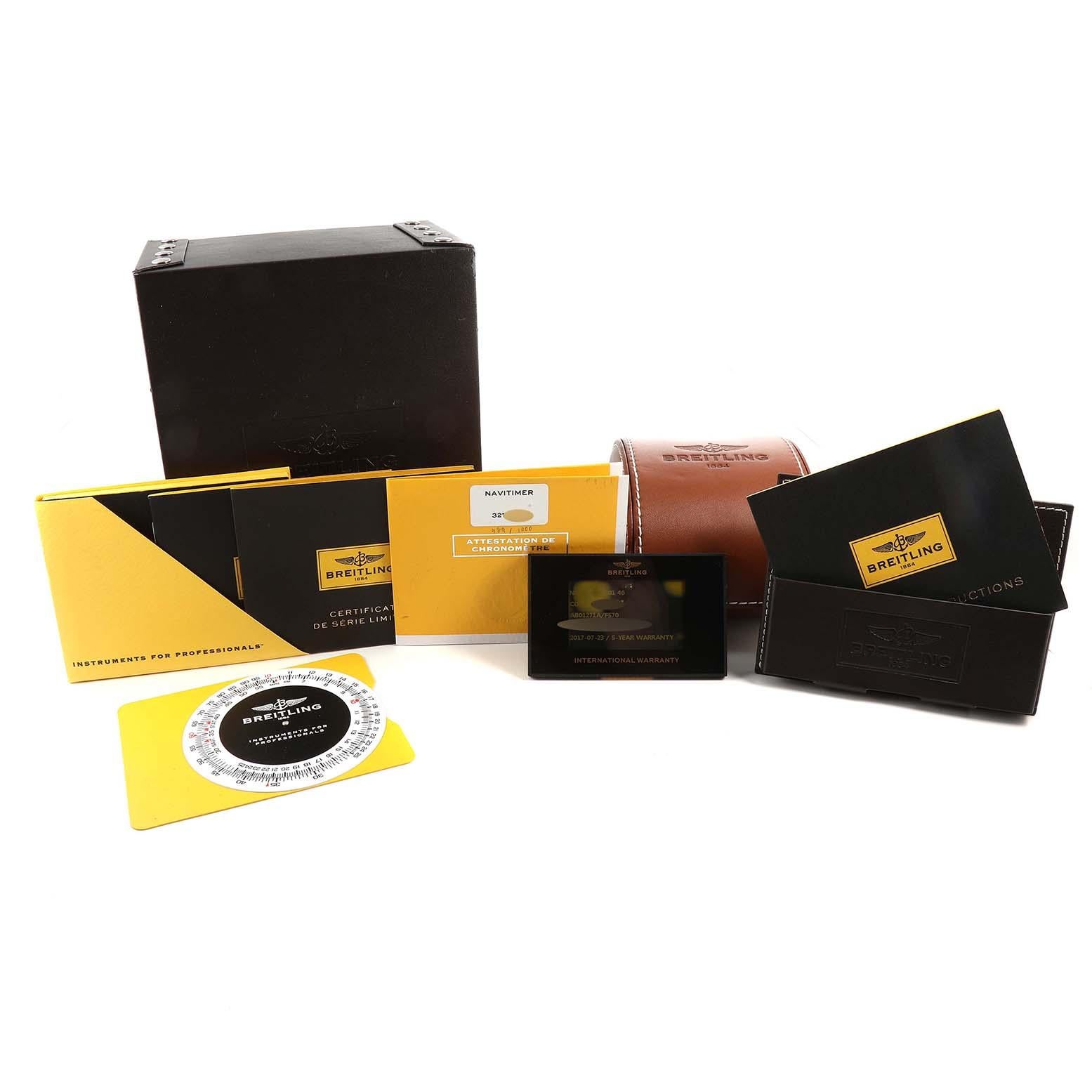 Breitling Navitimer 01 Limited Edition Steel Mens Watch AB0127 Box Card 5