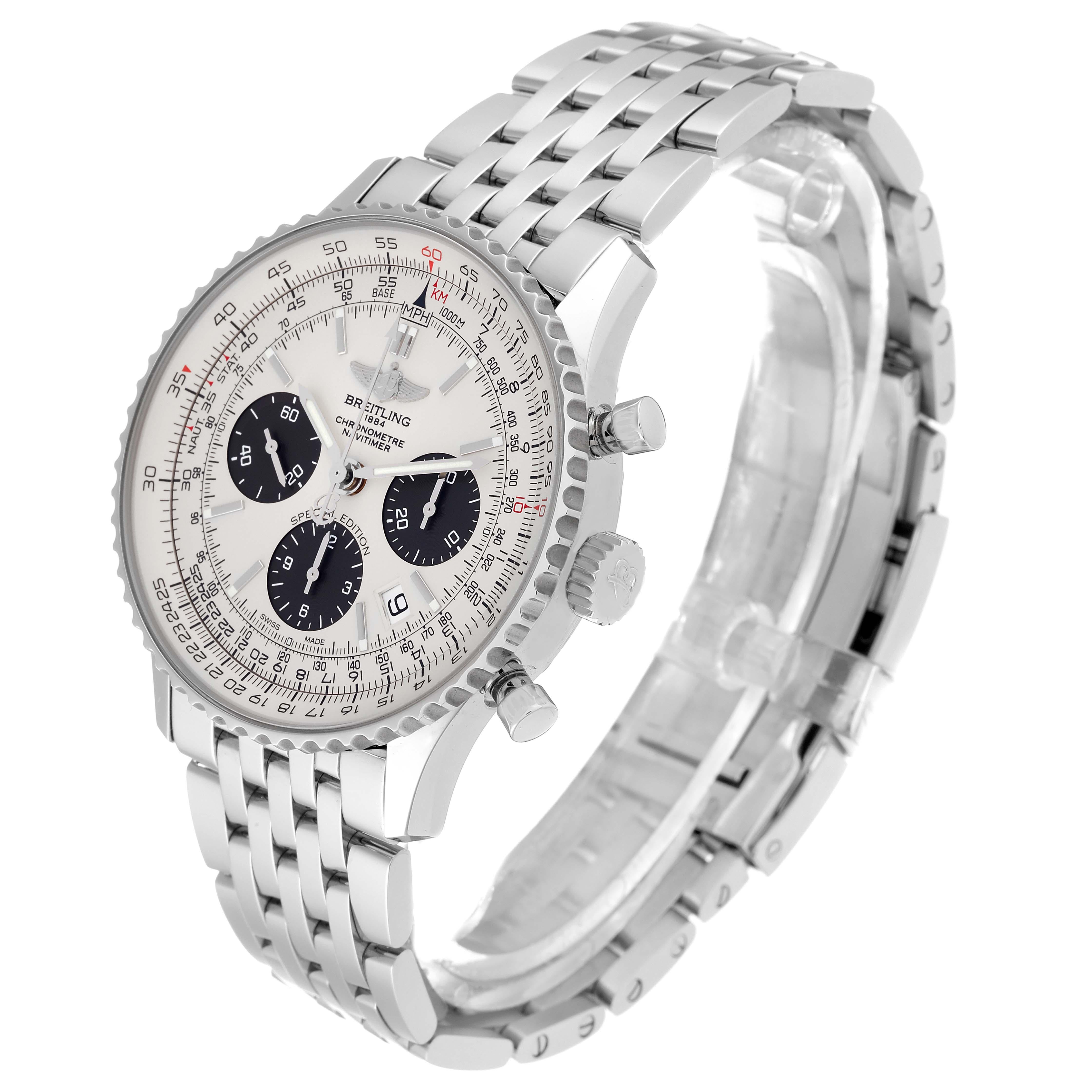 Breitling Navitimer 01 Panda Herrenuhr aus Automatikstahl AB0120 Boxkarte mit Zifferblatt 2