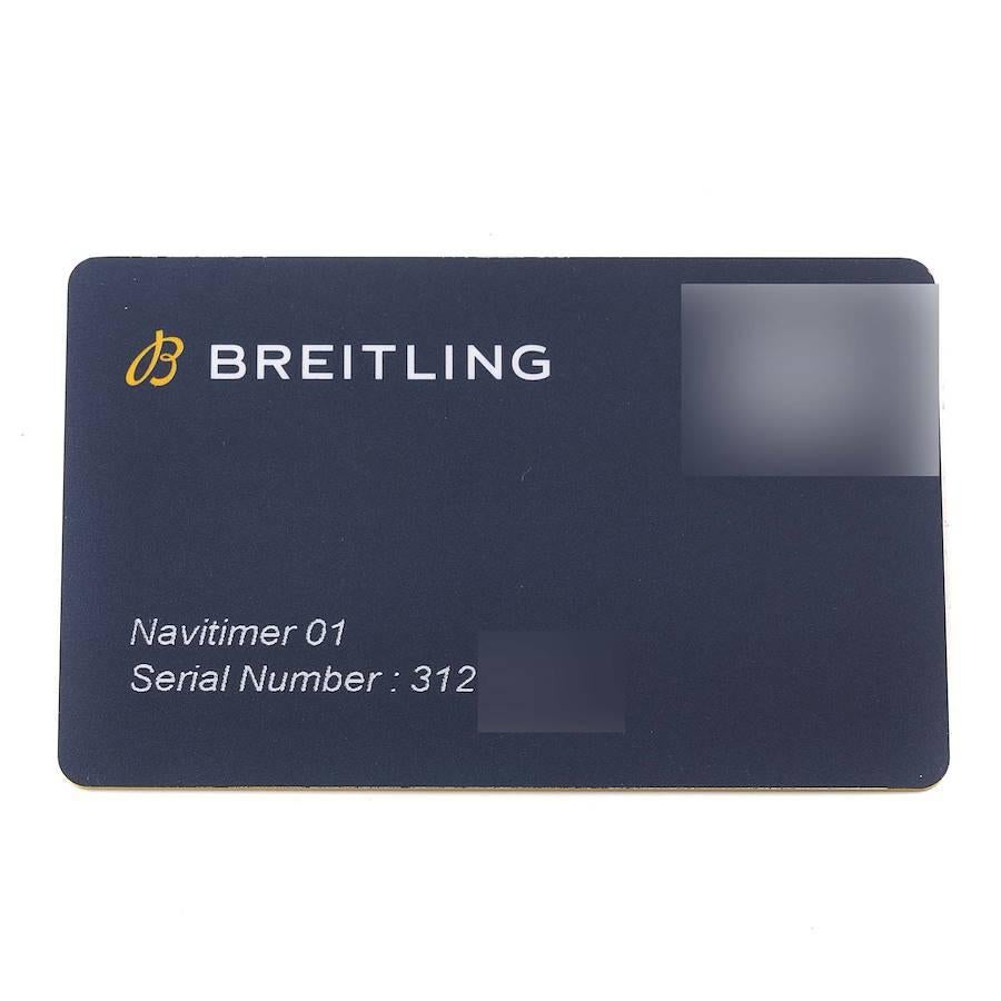 Breitling Navitimer 01 Rose Gold Black Dial Mens Watch RB0120 Box Card 4