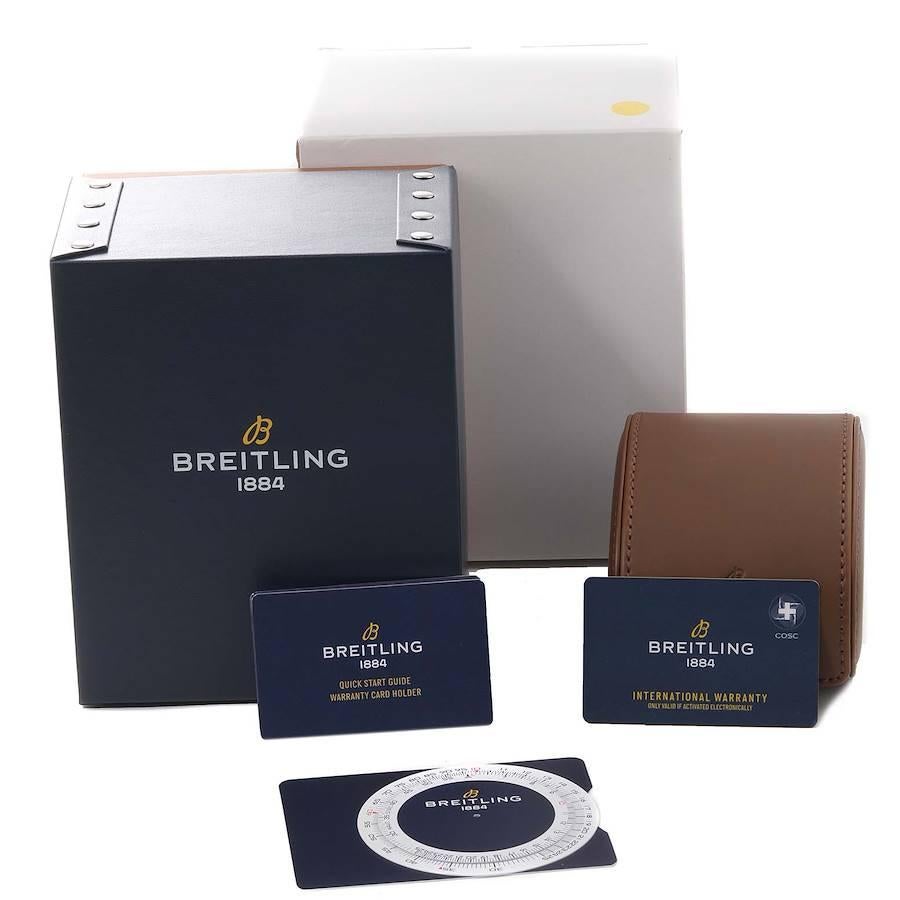 Breitling Navitimer 01 Rose Gold Black Dial Mens Watch RB0120 Box Card 5