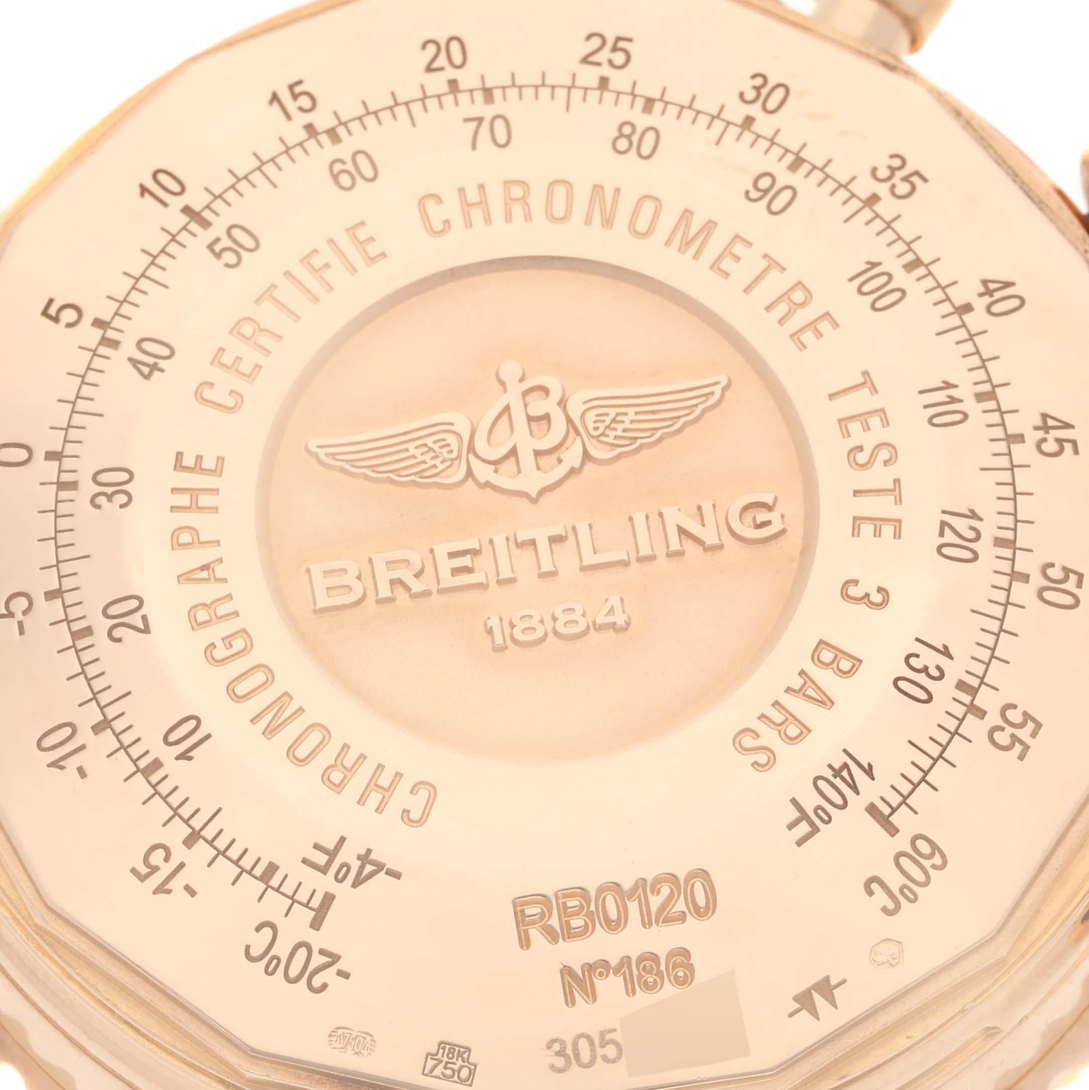 Breitling Navitimer 01 Rose Gold Black Dial Mens Watch RB0120 3