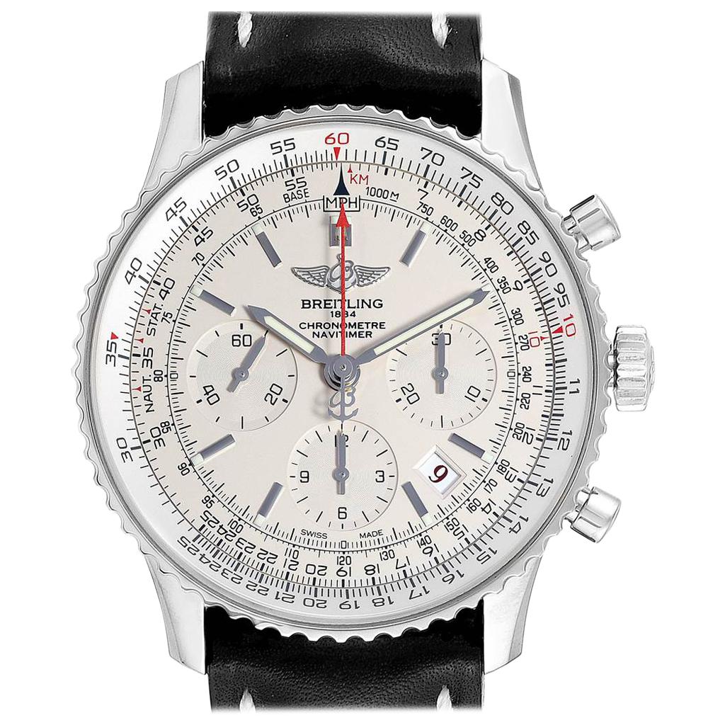 Breitling Navitimer 01 Silber Zifferblatt Limitierte Auflage Uhr AB0123 Box Papiere