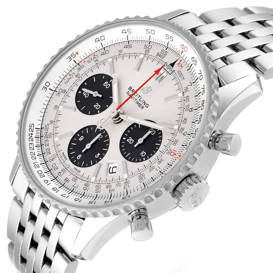 Breitling Navitimer 01 Silver Dial Steel Mens Watch AB0121 Box Card 1