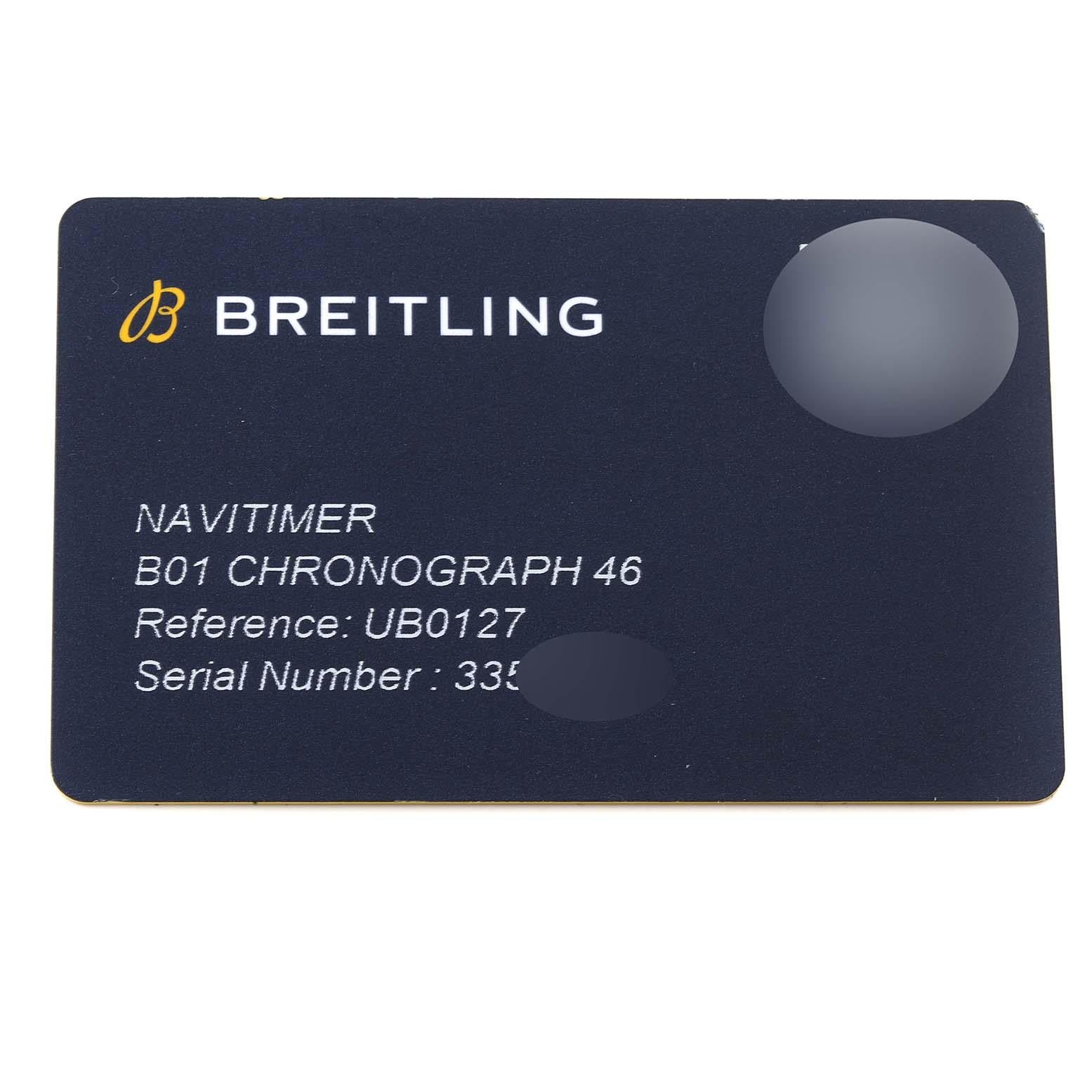Breitling Navitimer 01 Steel Rose Gold Black Dial Mens Watch UB0127 Card 5