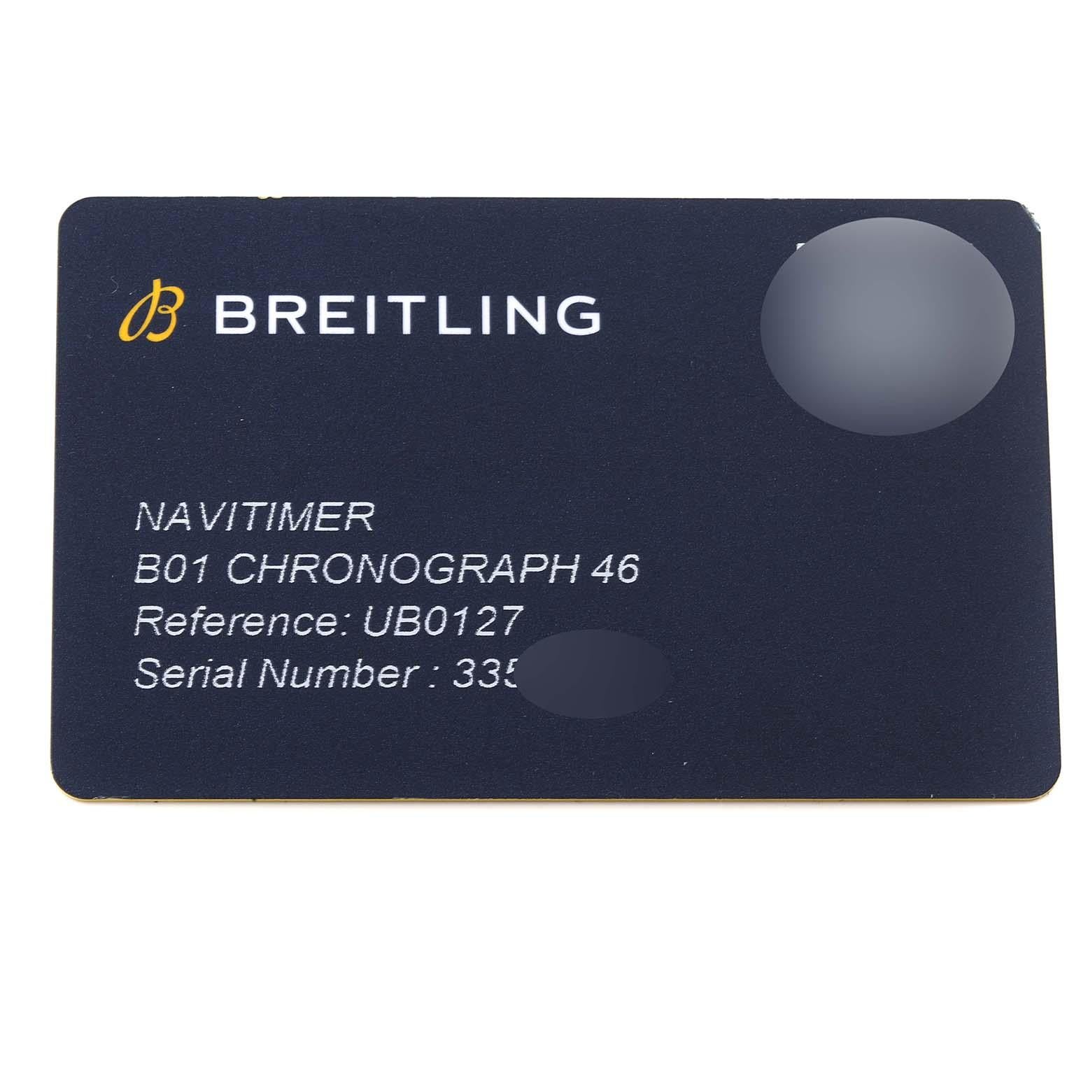 Breitling Navitimer 01 Stahl Rose Gold schwarzes Zifferblatt Herrenuhr UB0127 Karte 4