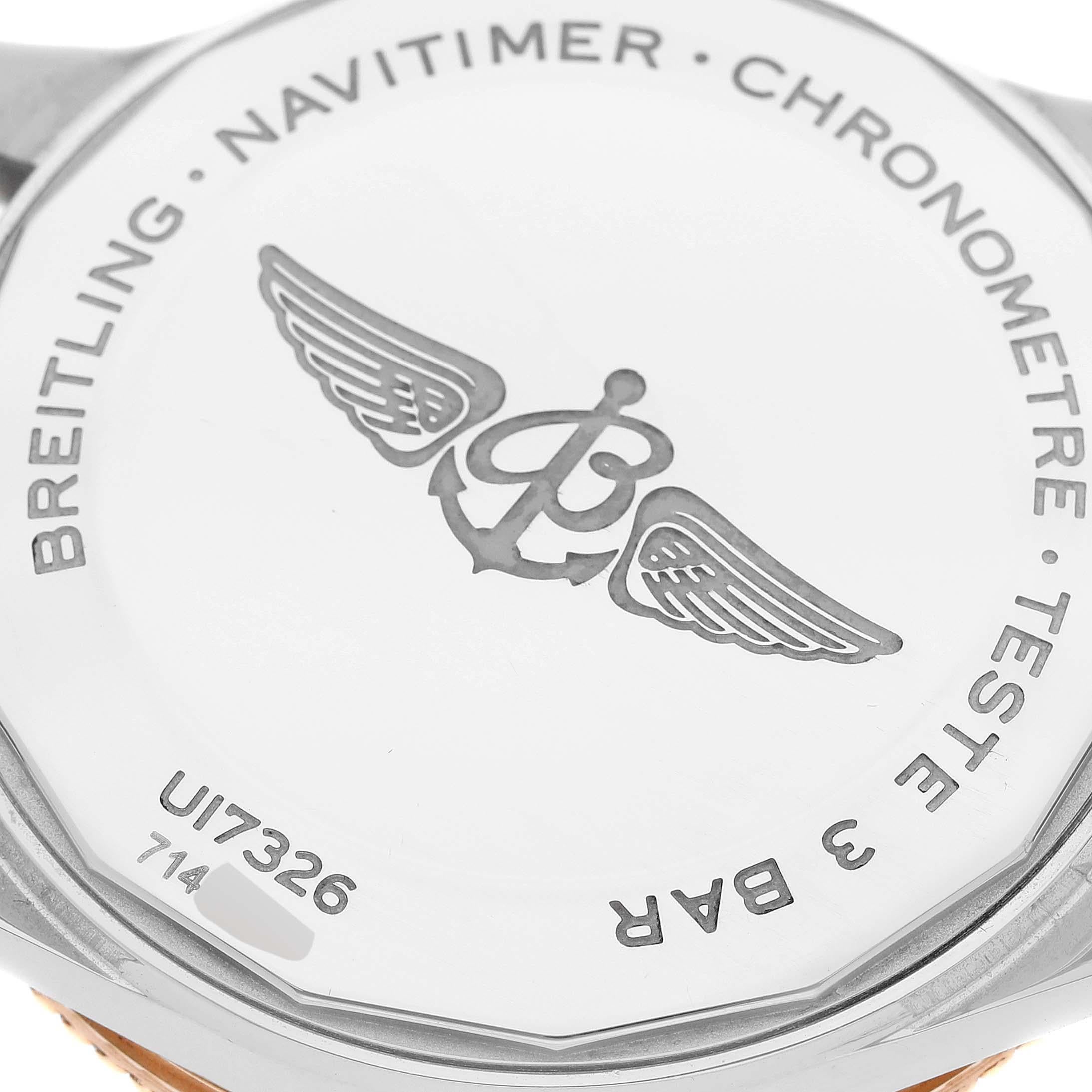 Breitling Navitimer 1 41mm Grey Dial Steel Rose Gold Mens Watch U17326 For Sale 2