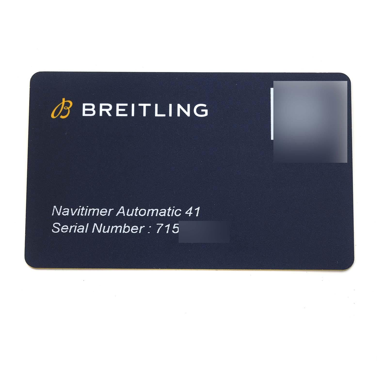 Breitling Navitimer 1 41mm Steel Rose Gold Mens Watch U17326 Box Card 3
