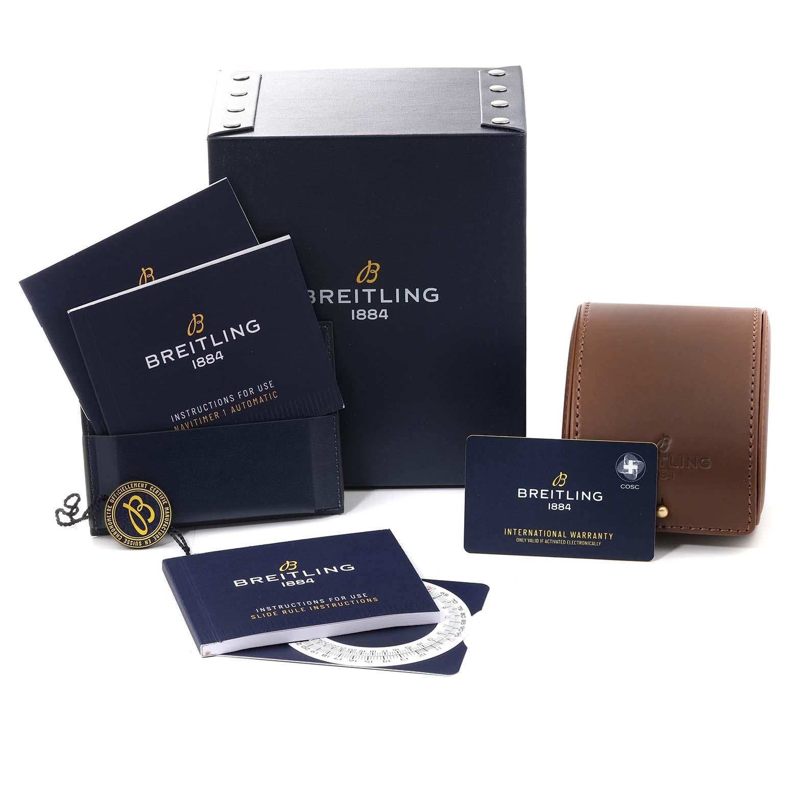 Breitling Navitimer 1 41mm Steel Rose Gold Mens Watch U17326 Box Card 4
