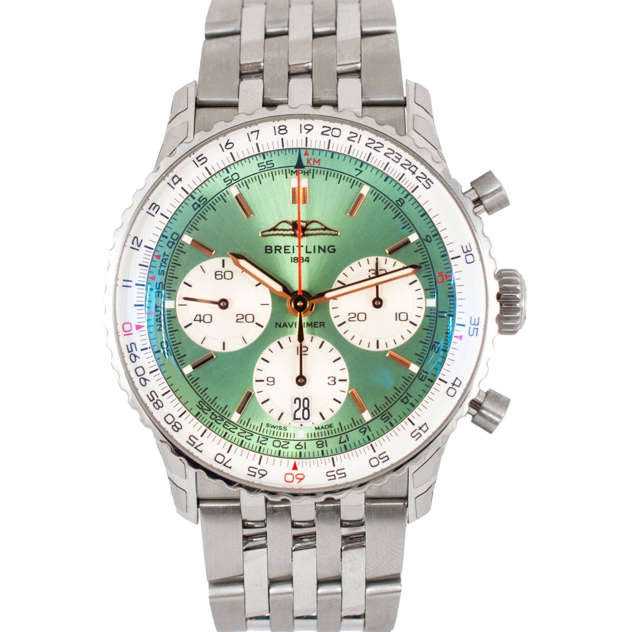 Marke: Breitling

Geschlecht: Männer 

Metalltyp: Rostfreier Stahl

Durchmesser: 41,00 mm

Gewicht: 134,75 Gramm

BREITLING Herrenarmbanduhr aus Edelstahl, BREITLING Swiss-made. Graviert mit 