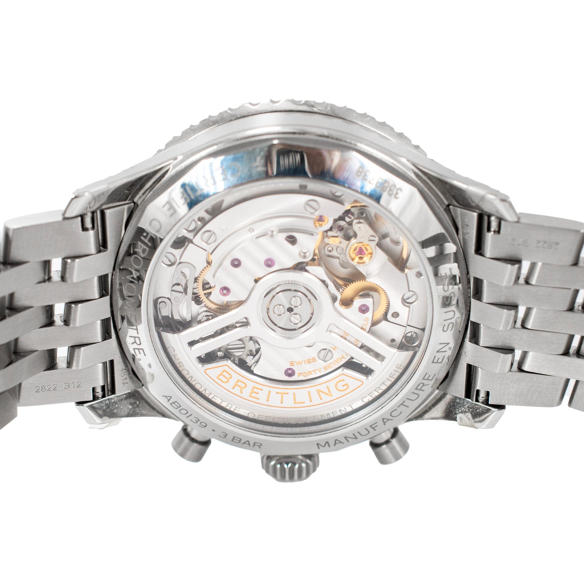 Breitling Navitimer 1 B01 41MM ab0139211l1a1 Mintgrün Chronograph Stahl Uhr im Angebot 1