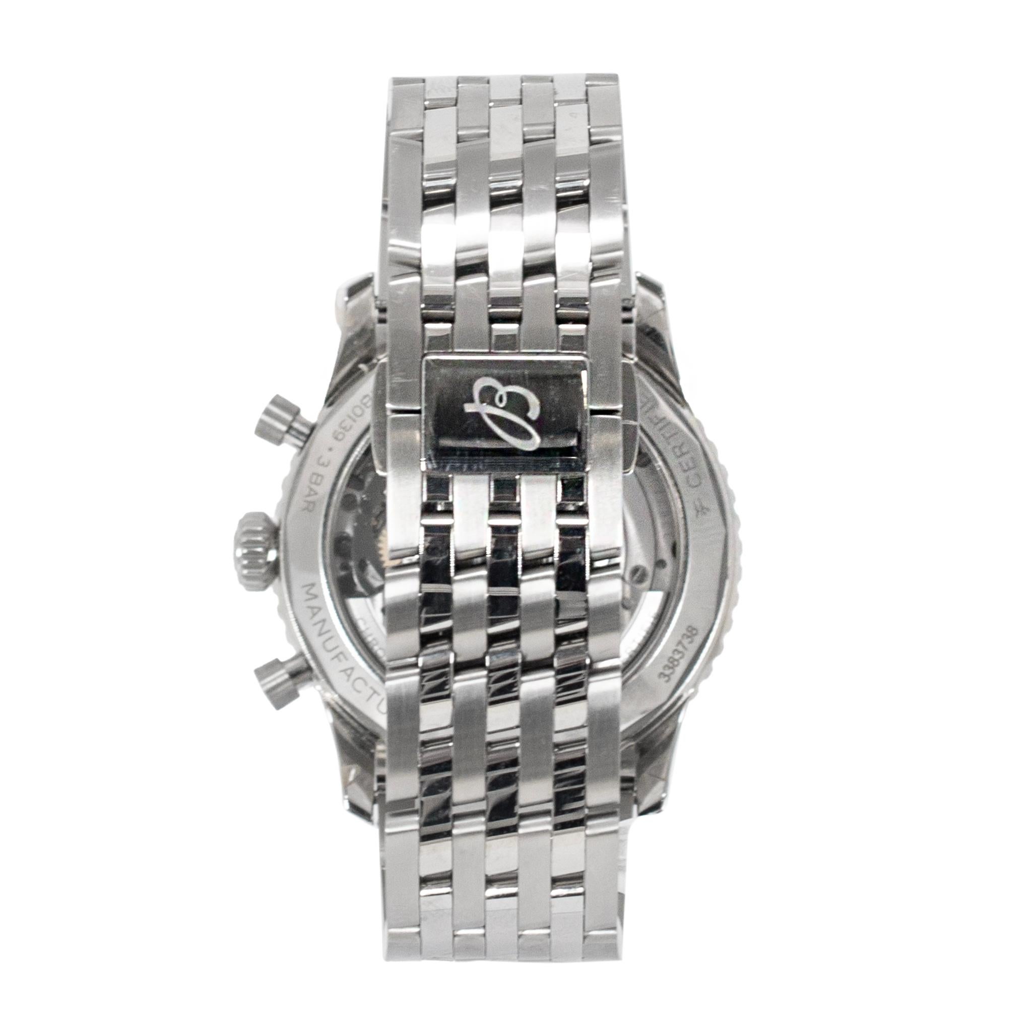 Breitling Navitimer 1 B01 41MM ab0139211l1a1 Mintgrün Chronograph Stahl Uhr im Angebot 2