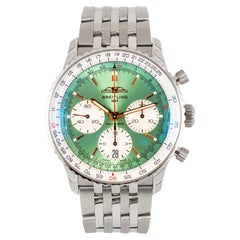 Breitling Navitimer 1 B01 41MM ab0139211l1a1 Mintgrün Chronograph Stahl Uhr
