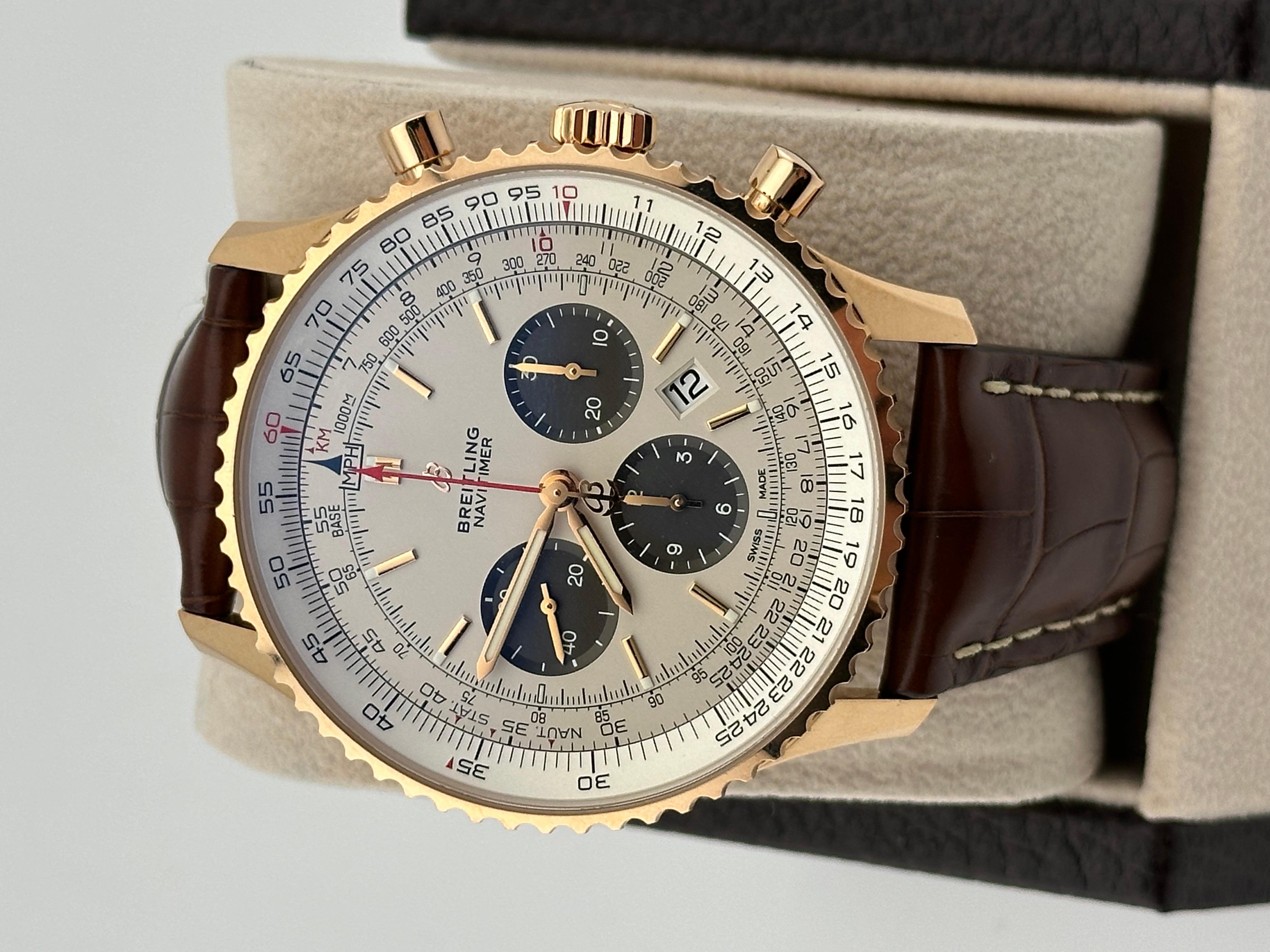 Breitling Navitimer 1 B01 Chronograph RB0127 18K Roségold Box Papier 46mm im Angebot 2