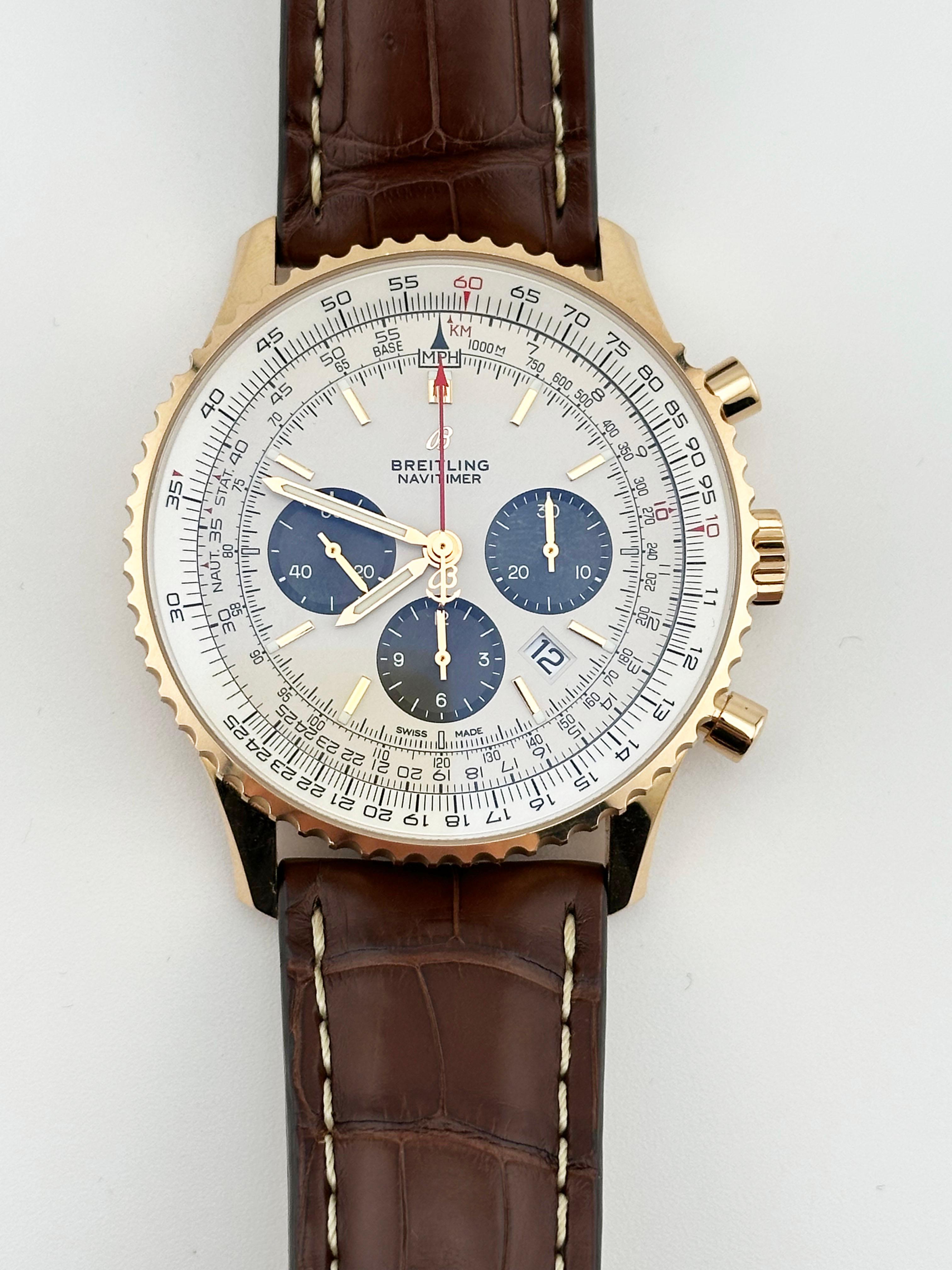 Breitling Navitimer 1 B01 Chronograph RB0127 18K Roségold Box Papier 46mm im Angebot 4