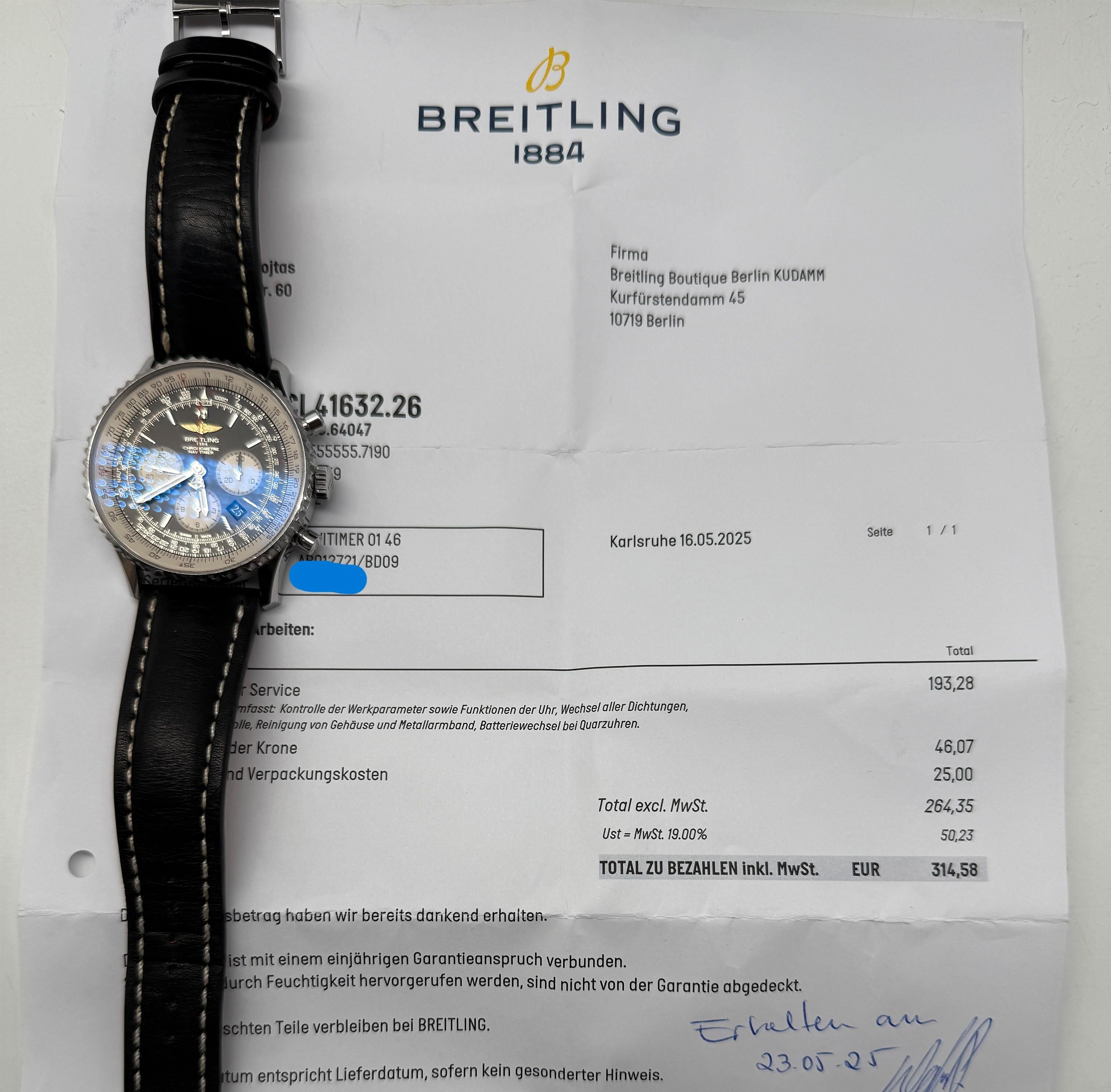 Breitling Navitimer 1 B01 Chronograph – Reference AB0127211B1X1 For Sale 8