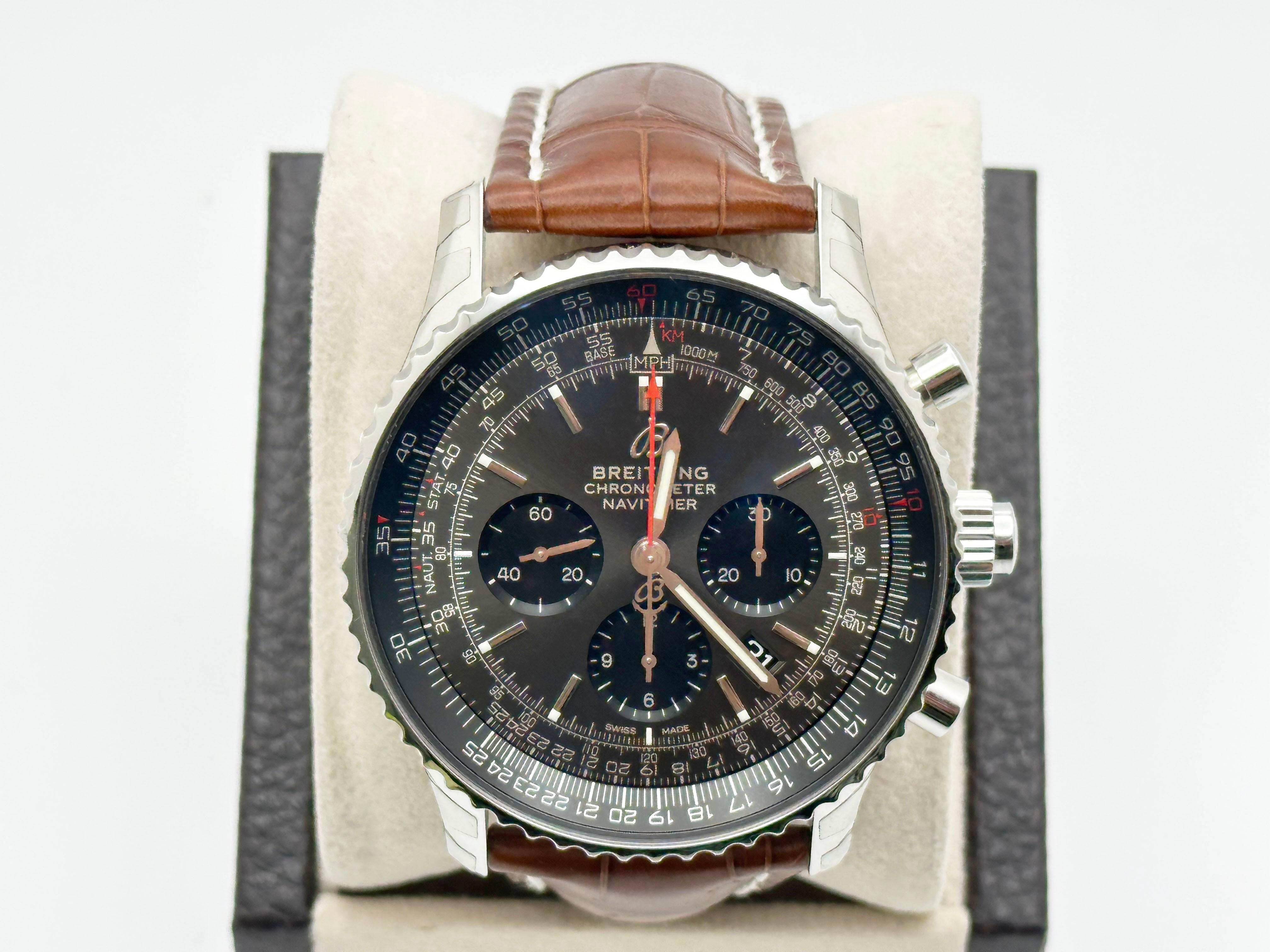 Numero di stile: AB0310



Anno: 2017

 

Modello: Cronografo Breitling Navitimer 1 B03 

 

Materiale della cassa: Acciaio inossidabile 

 

Cinturino: Cinturino in pelle 

 

Lunetta: Acciaio inossidabile 

 

Quadrante: Quadrante grigio scuro 

