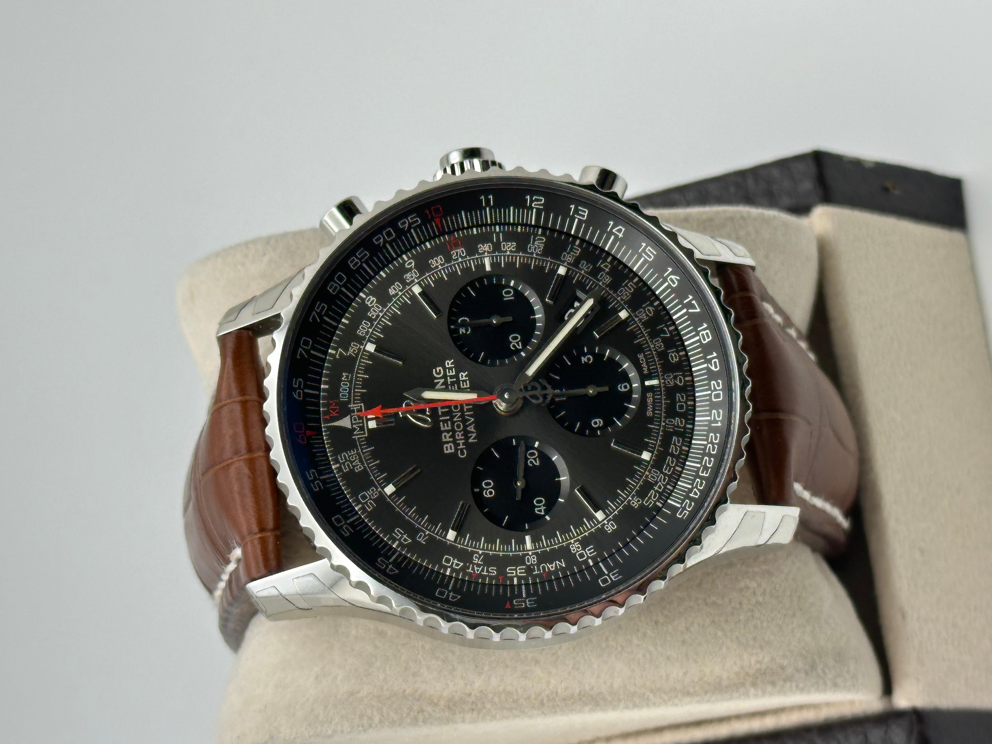 Breitling Navitimer 1 B03 AB0310 Cronografo Rattrapante Pelle Inox 45mm In condizioni ottime in vendita a San Diego, CA