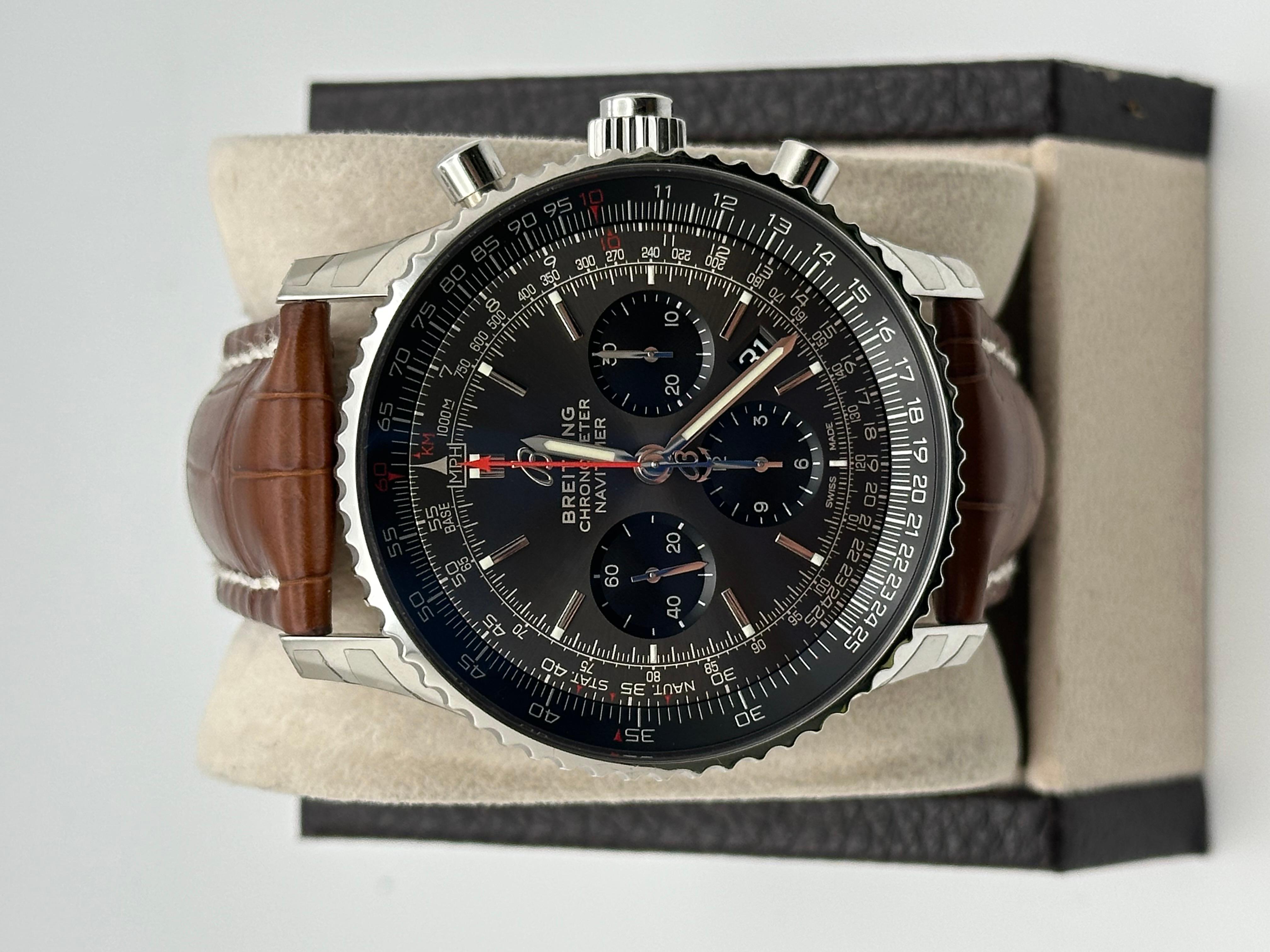 Breitling Navitimer 1 B03 AB0310 Cronografo Rattrapante Pelle Inox 45mm in vendita 1