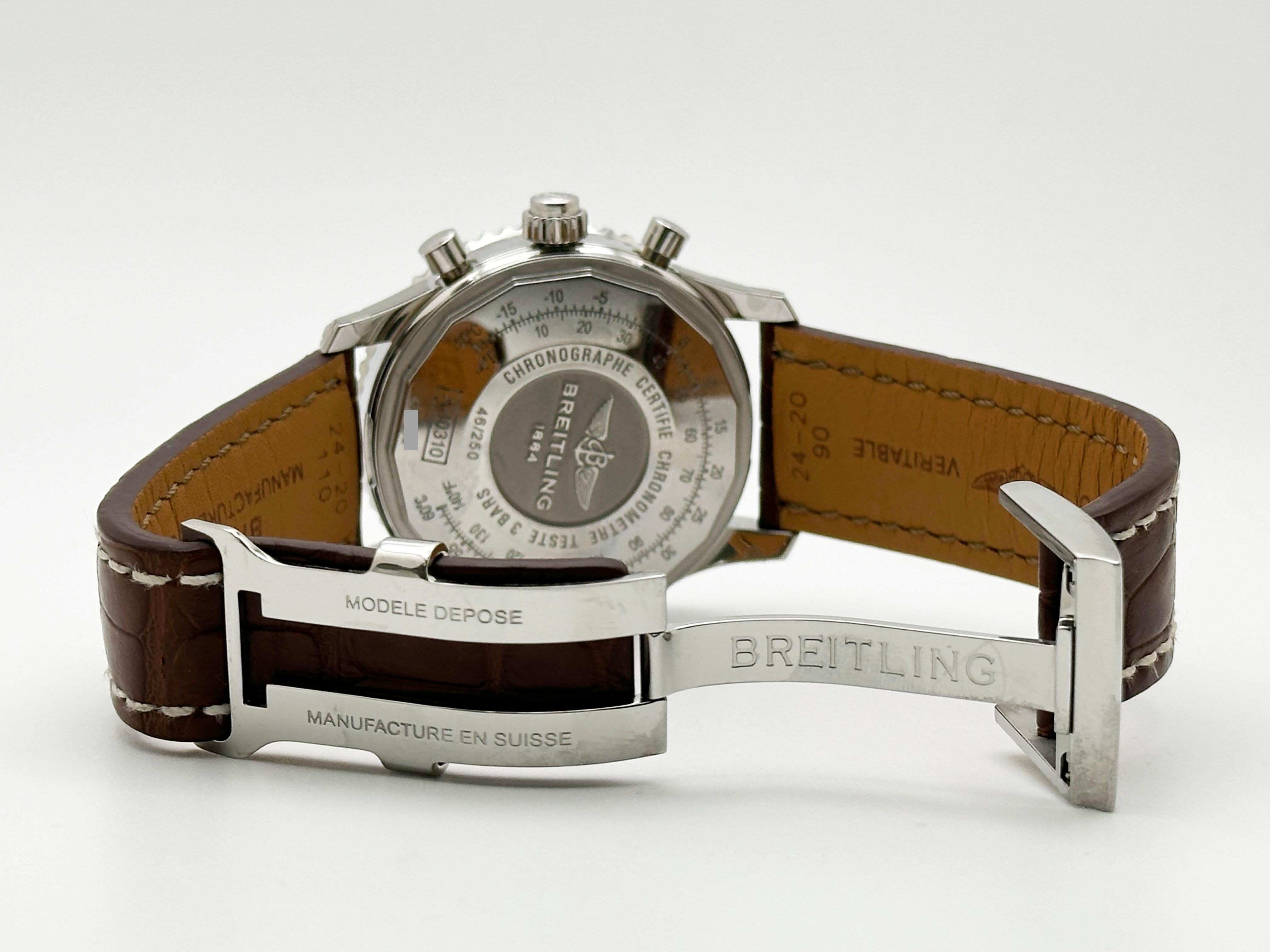 Breitling Navitimer 1 B03 AB0310 Cronografo Rattrapante Pelle Inox 45mm in vendita 5