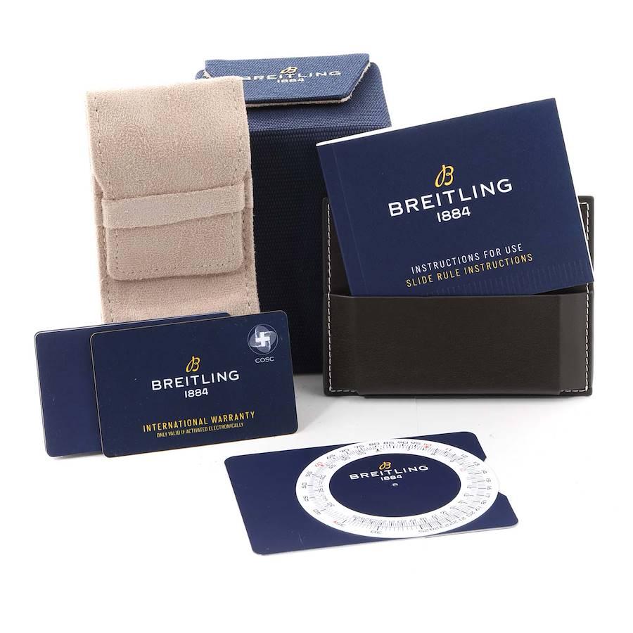 Breitling Navitimer 1 Black Dial Steel Rose Gold Mens Watch U13324 Box Card en vente 7