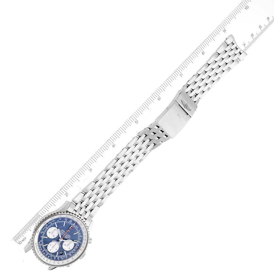 Breitling Navitimer 1 Blaue Stahl-Herrenuhr AB0121 Box Card mit MOP-Zifferblatt 3