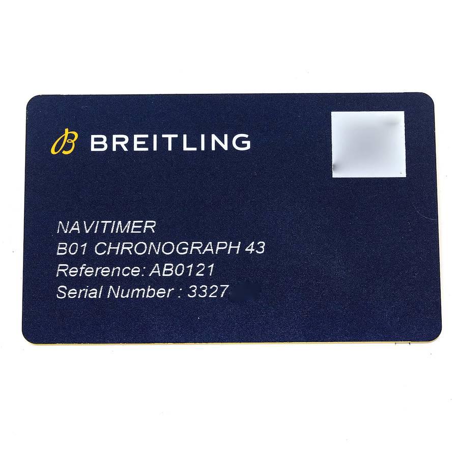 Breitling Navitimer 1 Blaue Stahl-Herrenuhr AB0121 Box Card mit MOP-Zifferblatt 4