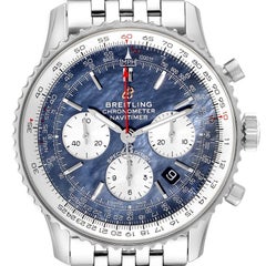 Breitling Navitimer 1 Blue MOP Dial Steel Mens Watch AB0121 Box Card