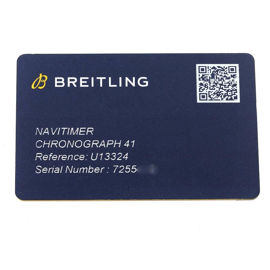 Breitling Navitimer 1 Chronograph 41 Steel Rose Gold Watch U13324 Box Card 3