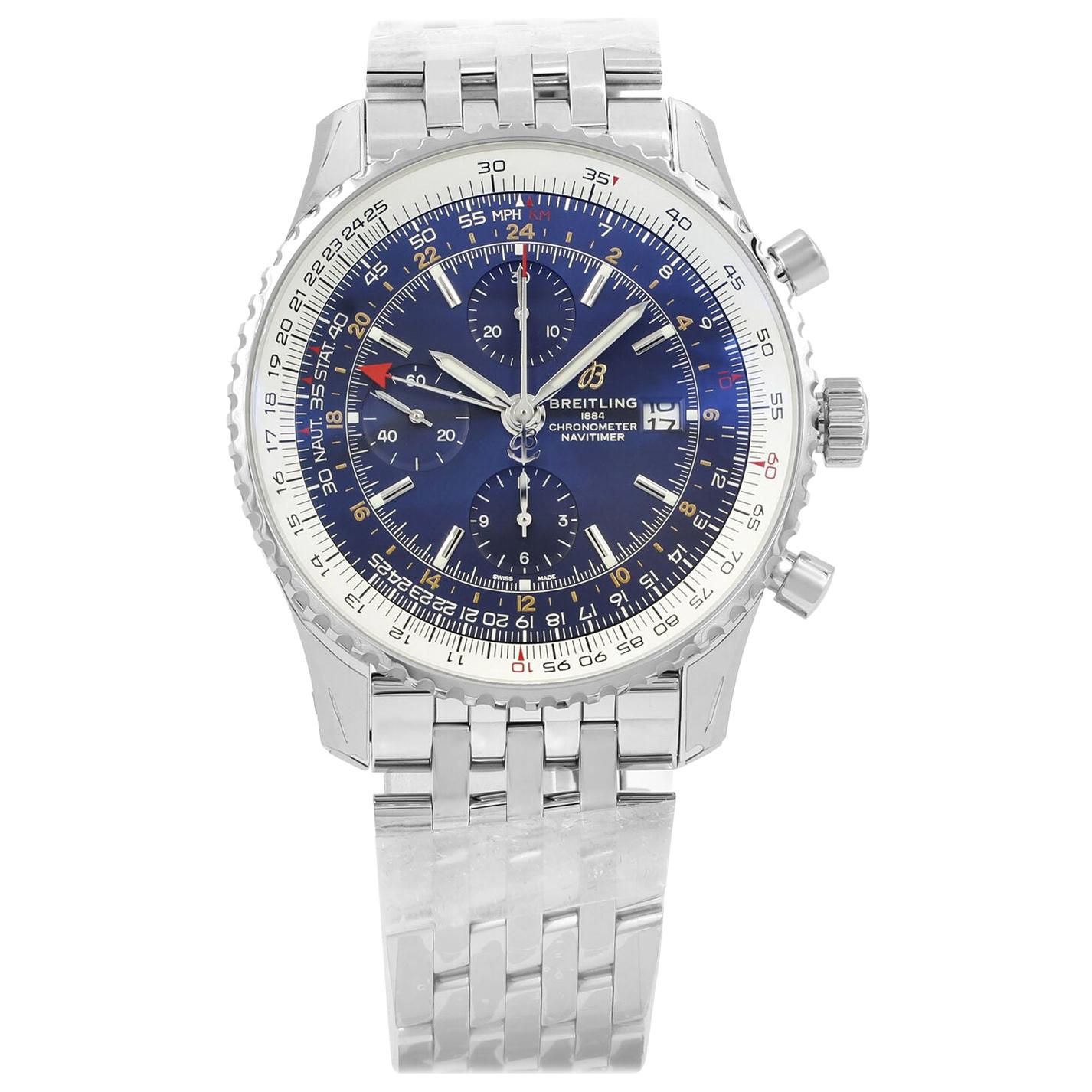 Breitling Navitimer 1 GMT Steel Automatic Blue Dial Men’s Watch A24322121C2A1
