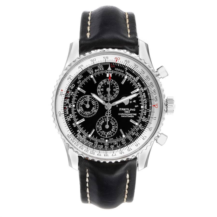 Breitling Navitimer 1461 Chrono Moonphase Limited Edition Watch A19370 Box Papiere. Automatisches:: offiziell zertifiziertes Chronometerwerk mit Selbstaufzug. Chronographen-Funktion. Gehäuse aus Edelstahl mit einem Durchmesser von 46::0 mm.