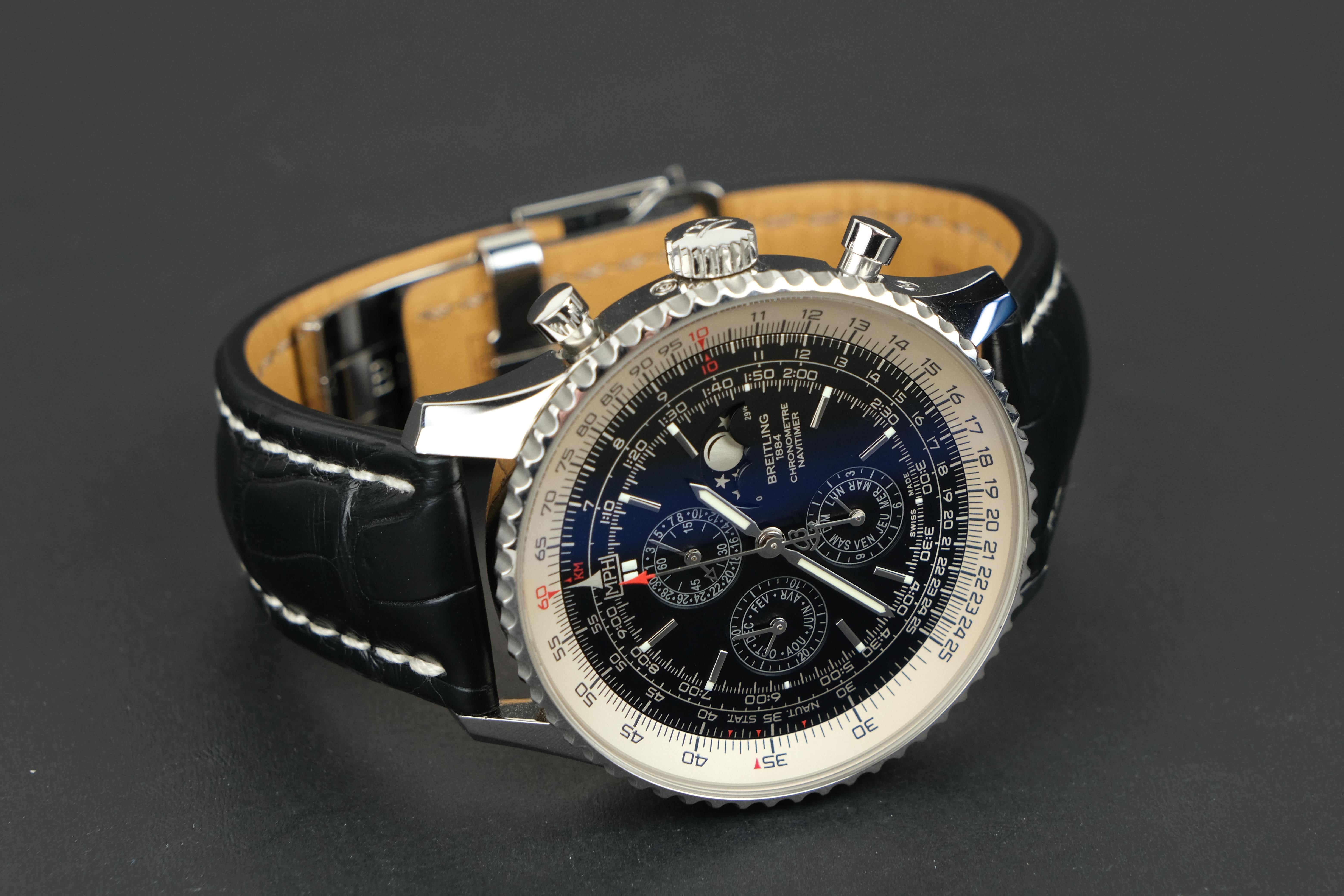 Men's Breitling Navitimer 1461 Limited Edition Triple Calendar Chronograph Wristwatch