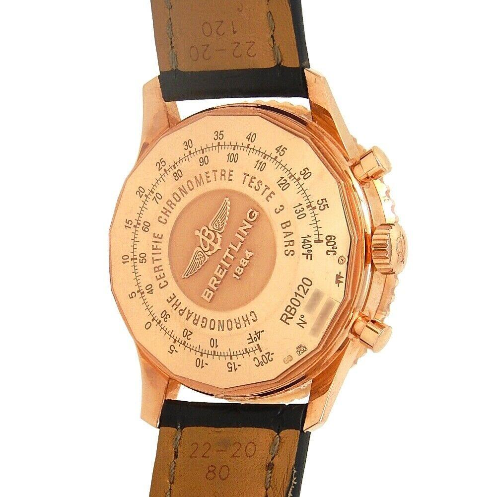 Breitling Navitimer 18 Karat Rose Gold Men's Watch Automatic RB0120 For Sale 1