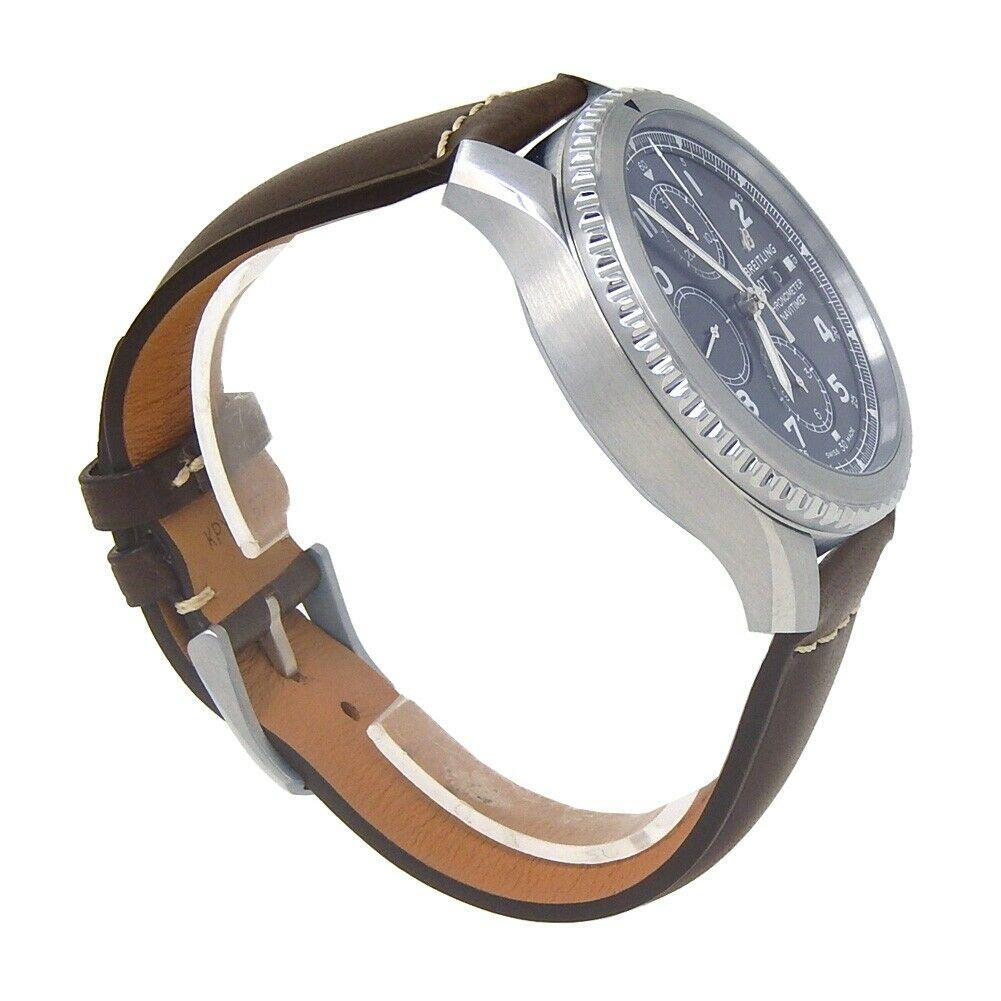 Brand: Breitling
Band Color: Brown	
Gender:	Men's
Case Size: 40-43.5mm	
MPN: Does Not Apply
Lug Width: 23mm	
Features:	12-Hour Dial, Arabic Numerals, Chronograph, Date Indicator, Day Indicator, Luminous Hands, Sapphire Crystal, Swiss Made, Swiss