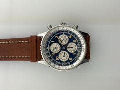 Breitling Navitimer Airborne 38MM Blue Dial Chronograph Leather Strap (A33030)