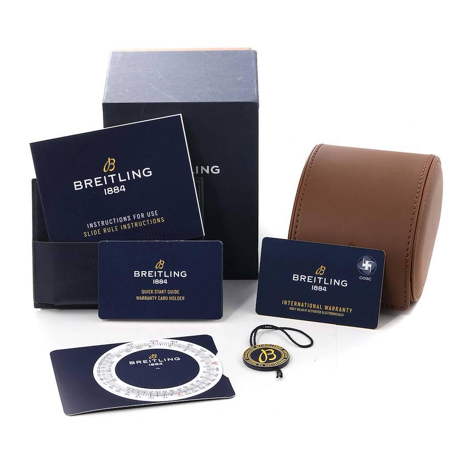 Breitling Navitimer Automatik-Damenuhr mit 35 blauem Zifferblatt aus Stahl A17395 Box Card im Angebot 4