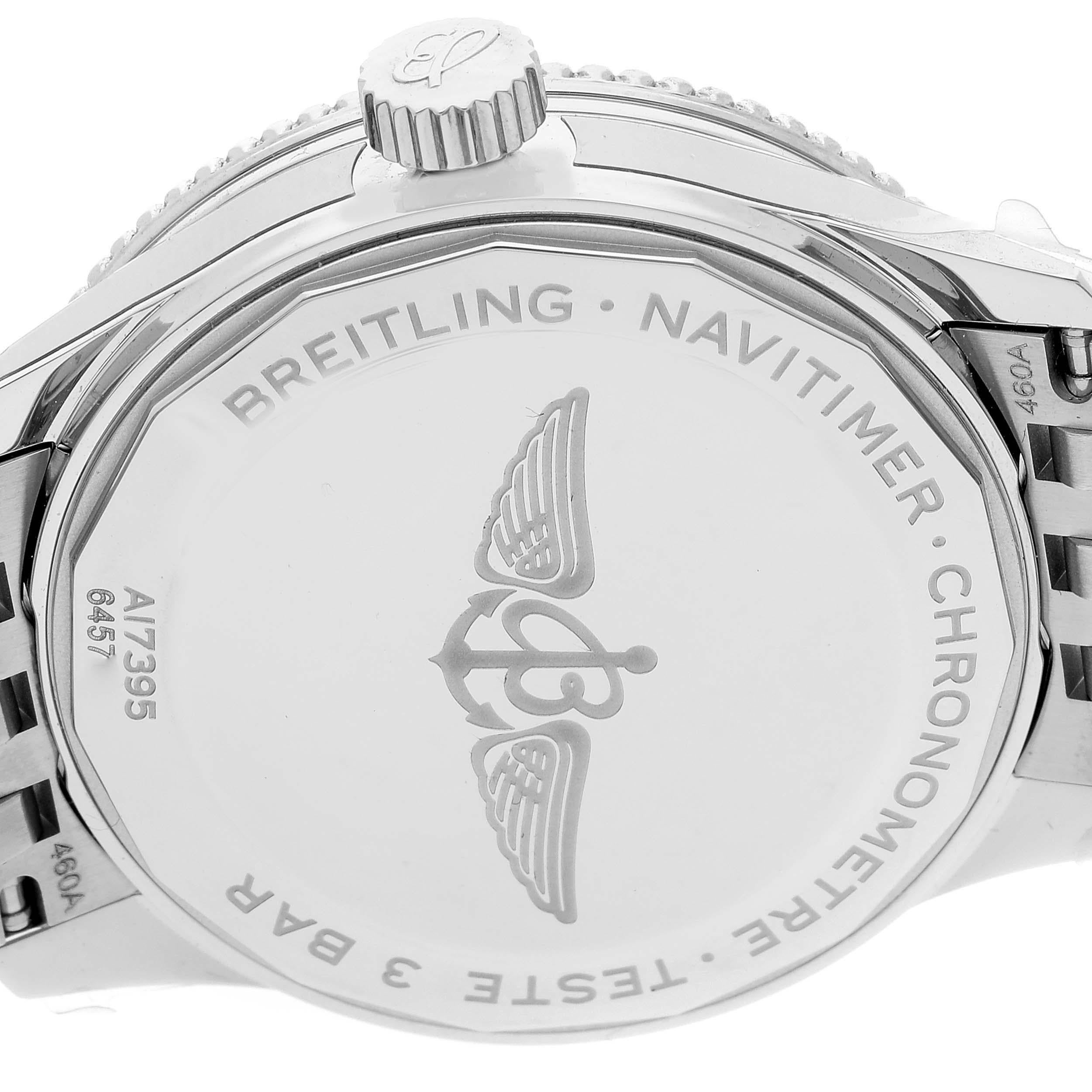 Breitling Navitimer Automatic 35 Salmon Dial Steel Ladies Watch A17395 Unworn 2