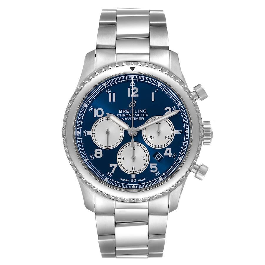 Breitling Navitimer Aviator 8 B01 Blue Dial Steel Mens Watch AB0117 Box Breitling Navitimer Aviator 8 B01 Blue Dial Steel Mens Watch AB0117 Box