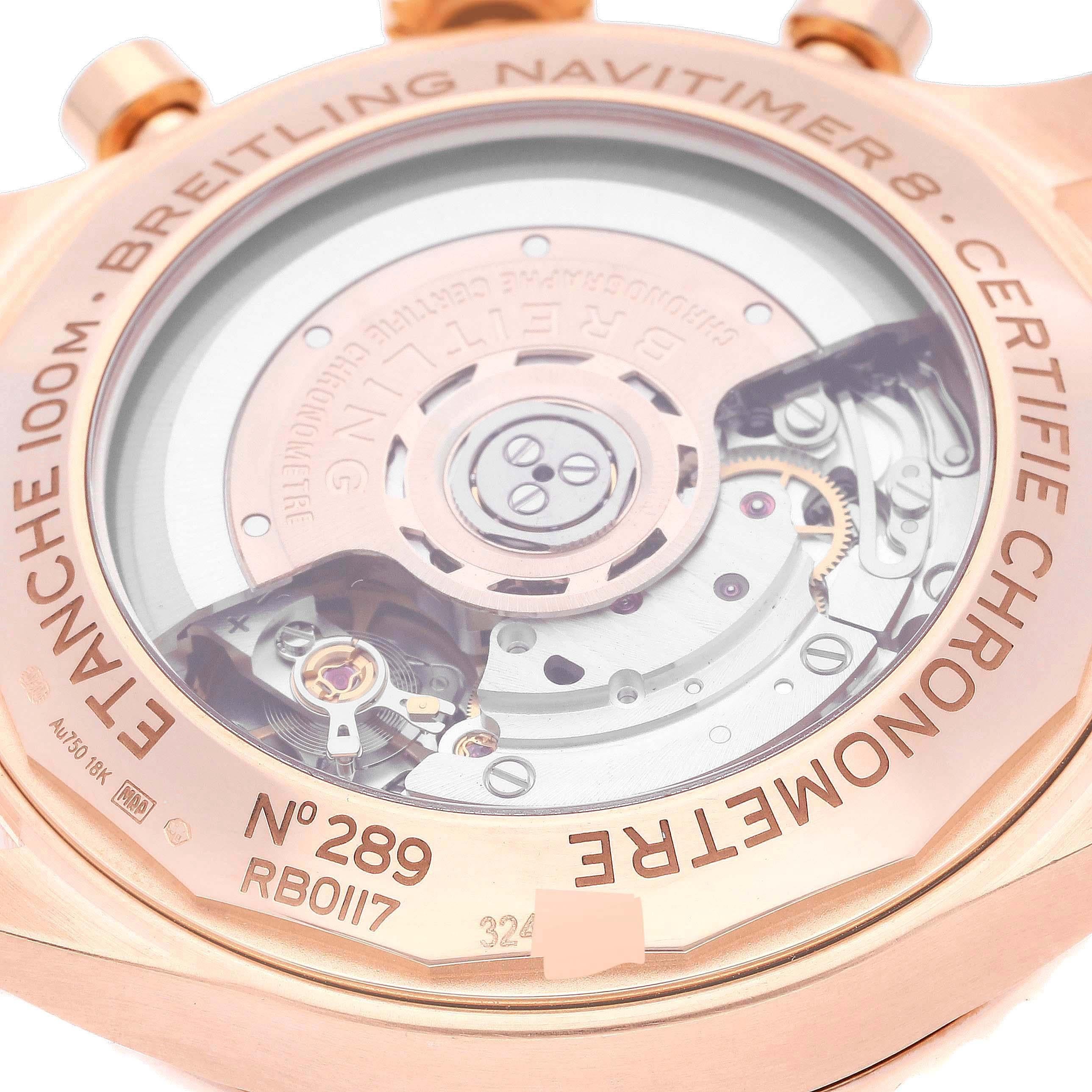 Breitling Navitimer Aviator 8 B01 Rose Gold Herrenuhr RB0117 Box Karte im Zustand „Hervorragend“ in Atlanta, GA