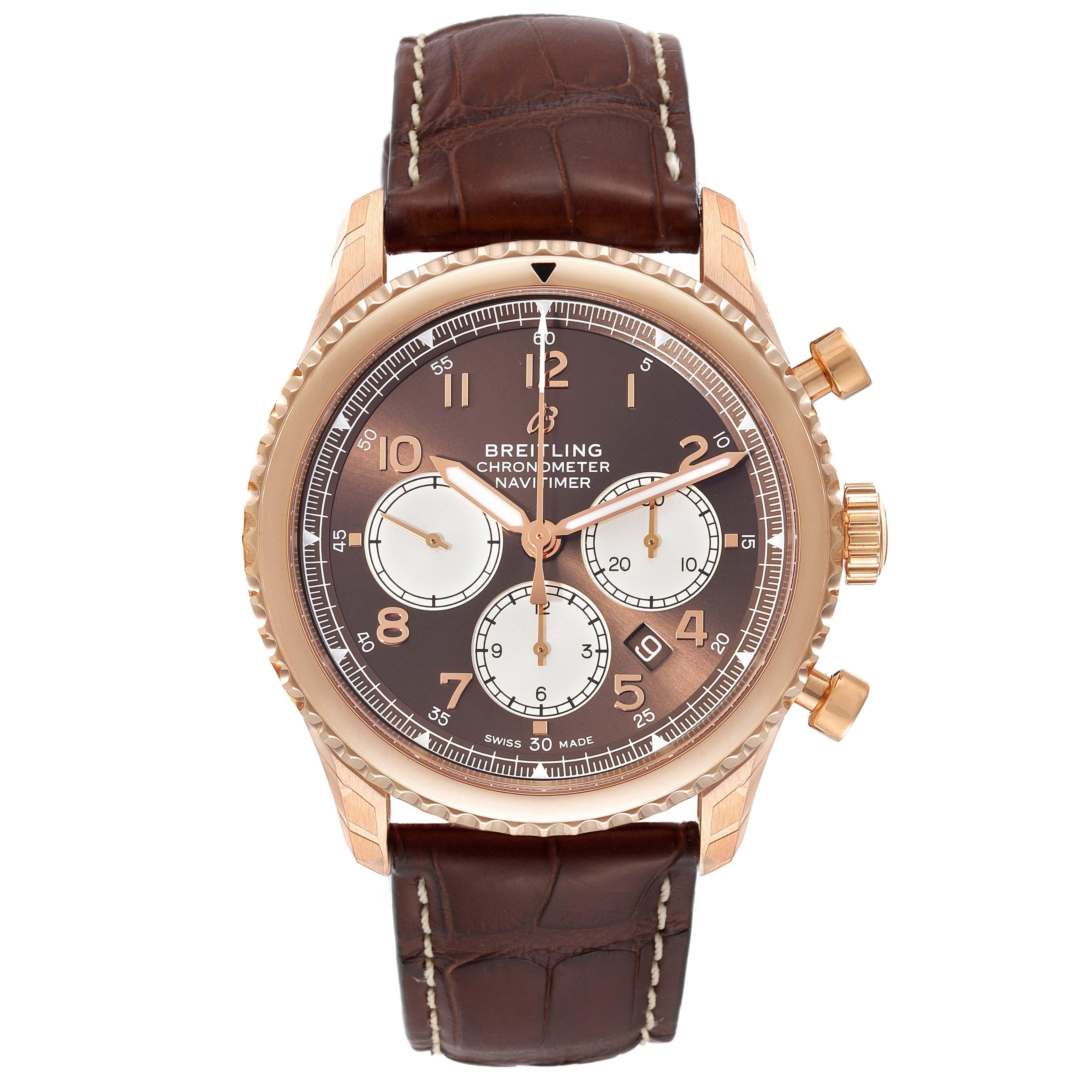 Breitling Navitimer Aviator 8 B01 Rose Gold Mens Watch RB0117 Unworn 