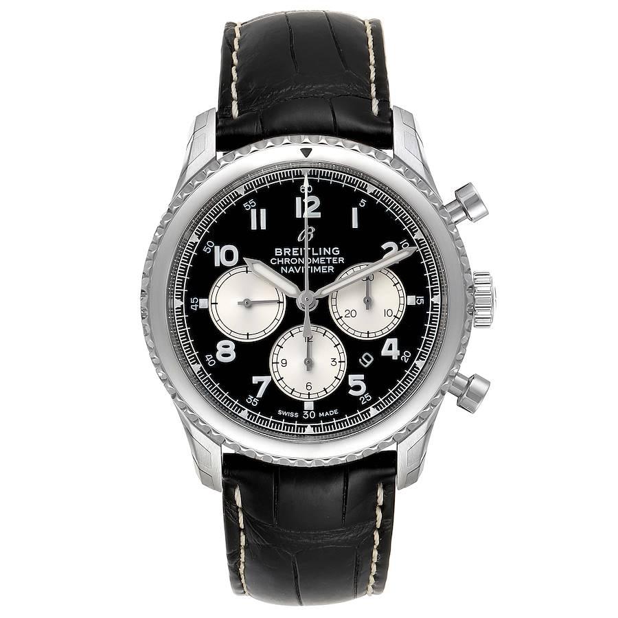 Breitling Navitimer Aviator 8 B01 Steel Mens Watch AB0117 Unworn. Self-winding automatic officially certified chronometer movement. Chronograph function. Stainless steel case 43.0 mm in diameter. Exhibition transparent sapphire crystal case back.