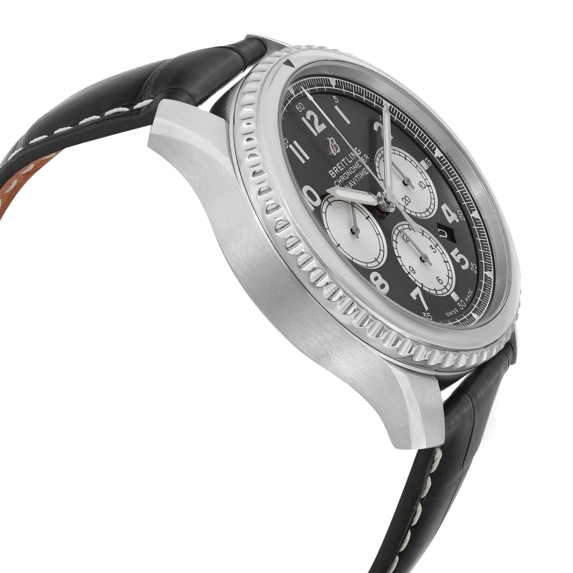 Men's Breitling Navitimer Aviator 8 Steel Black Dial Automatic Watch AB0117131B1